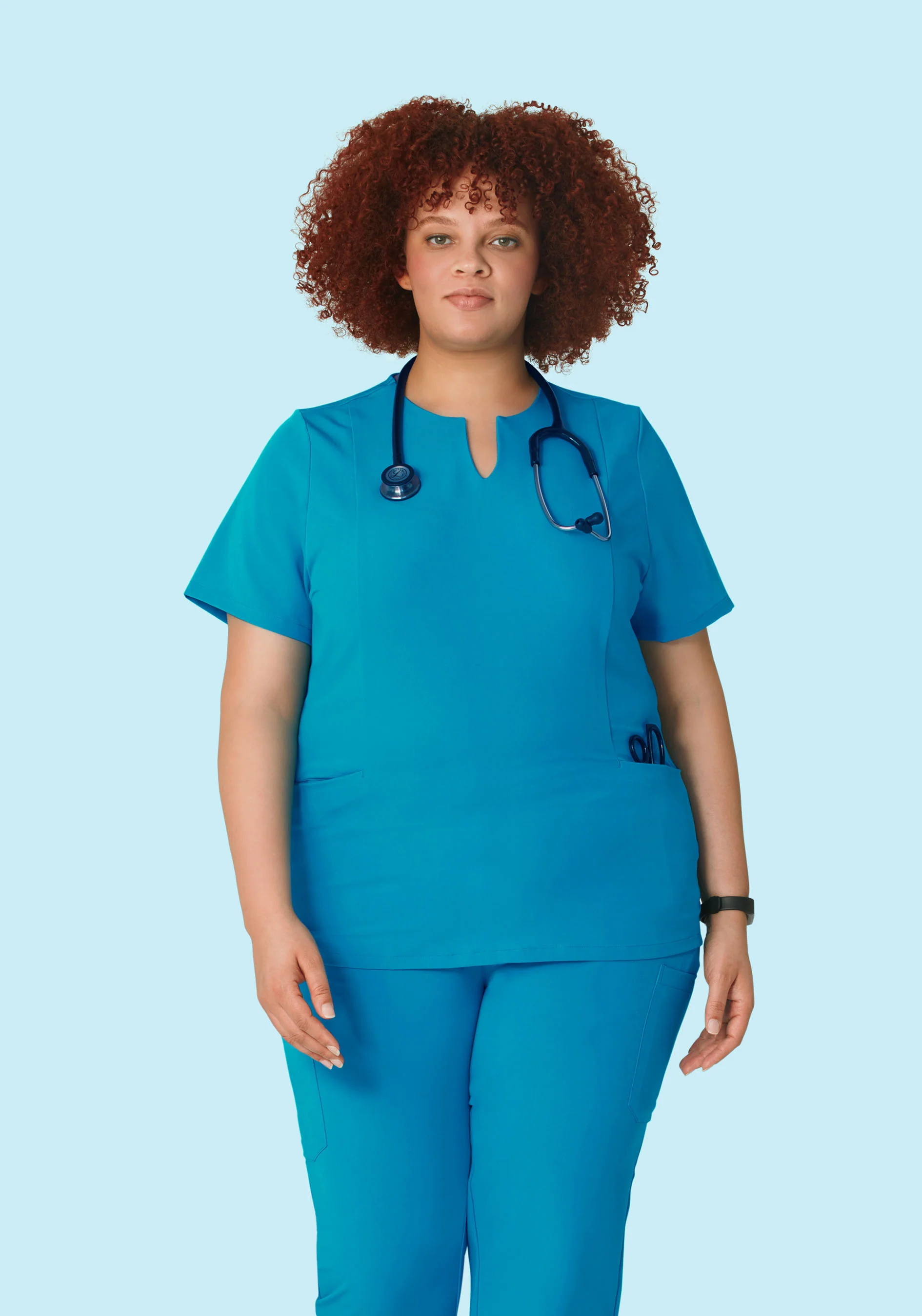 5 Pocket Notch Neck Top Azure - Image 5