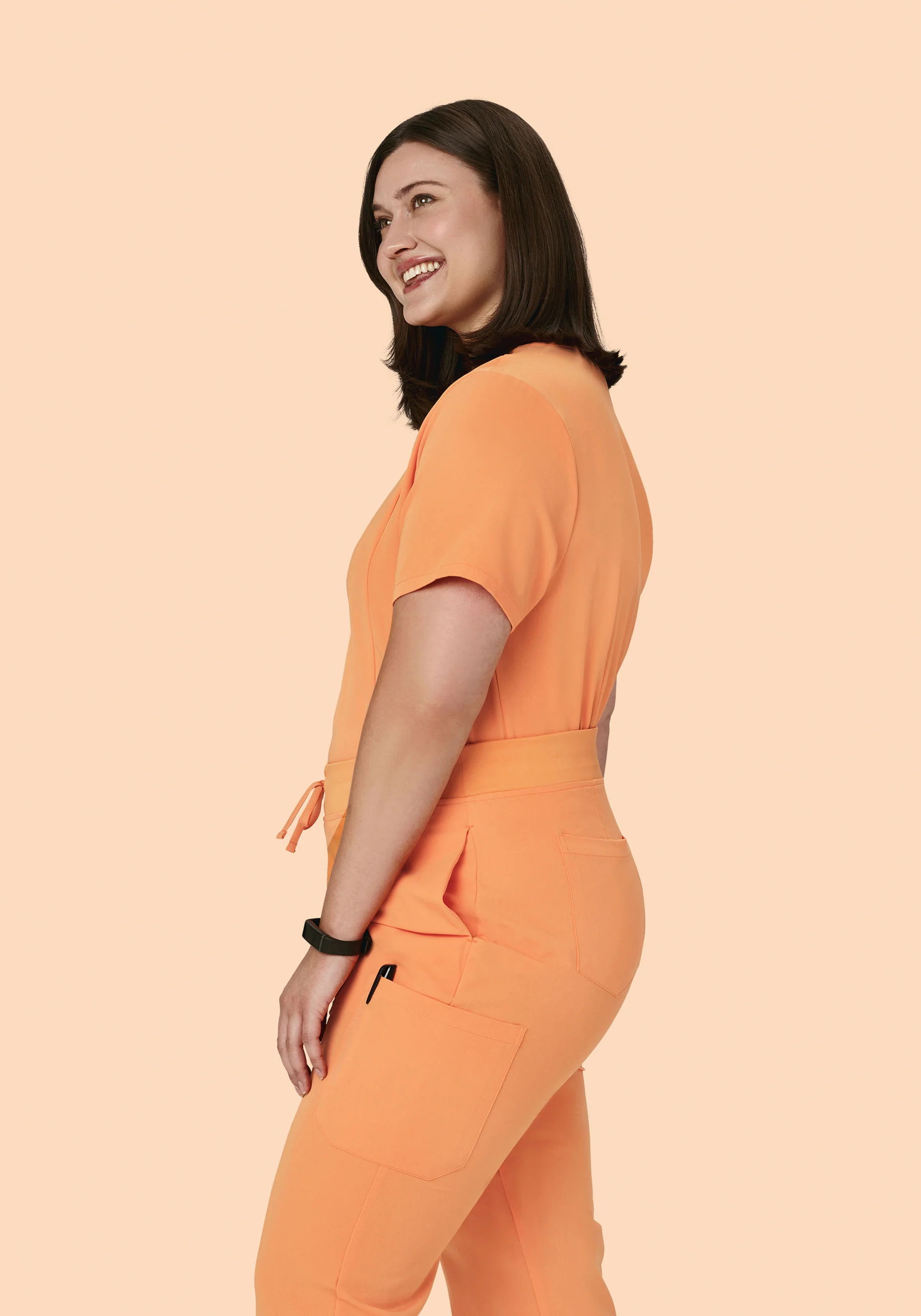 5 Pocket Notch Neck Top Cantaloupe - Image 6