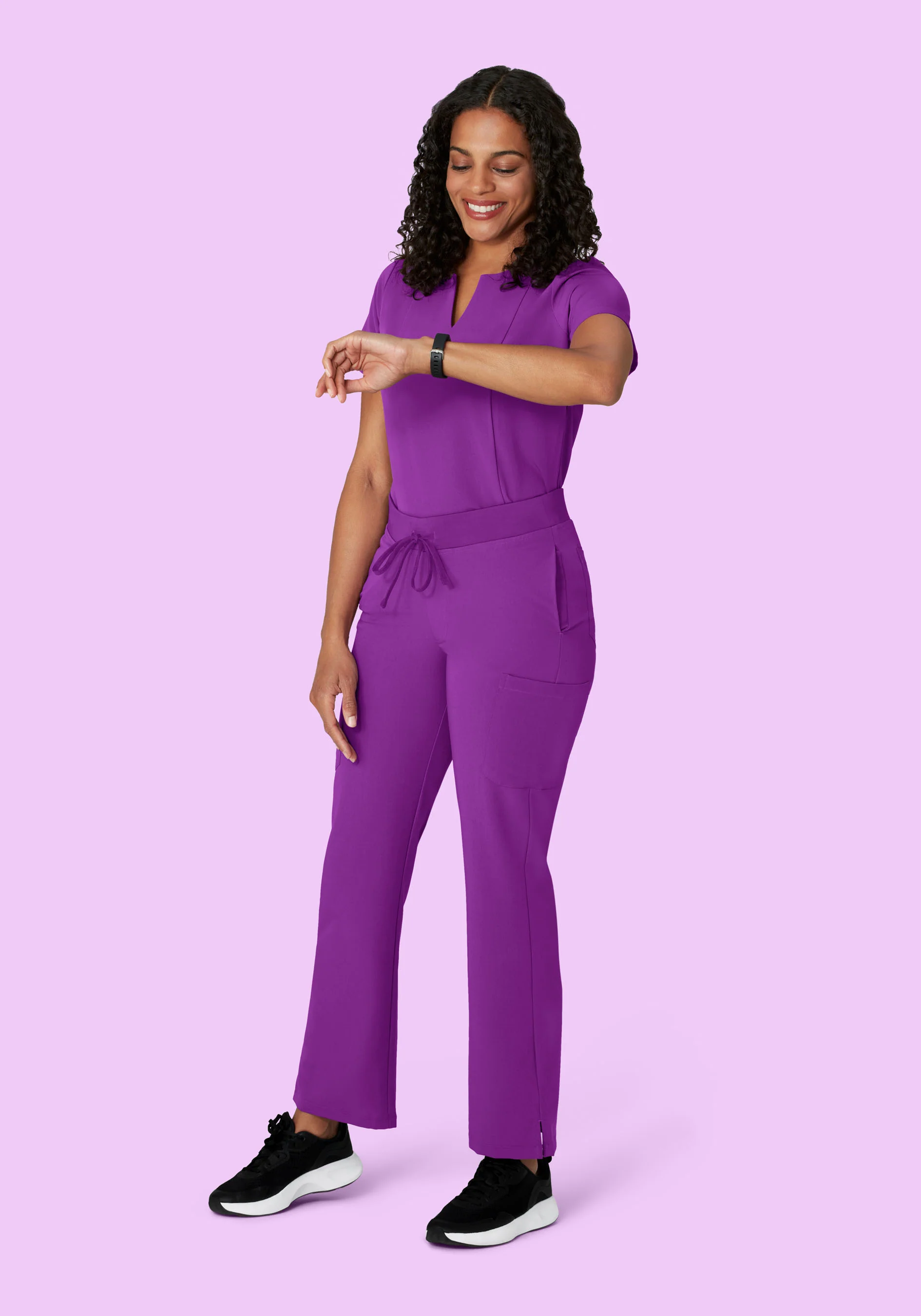 5 Pocket Notch Neck Top Cyber Grape - Image 3