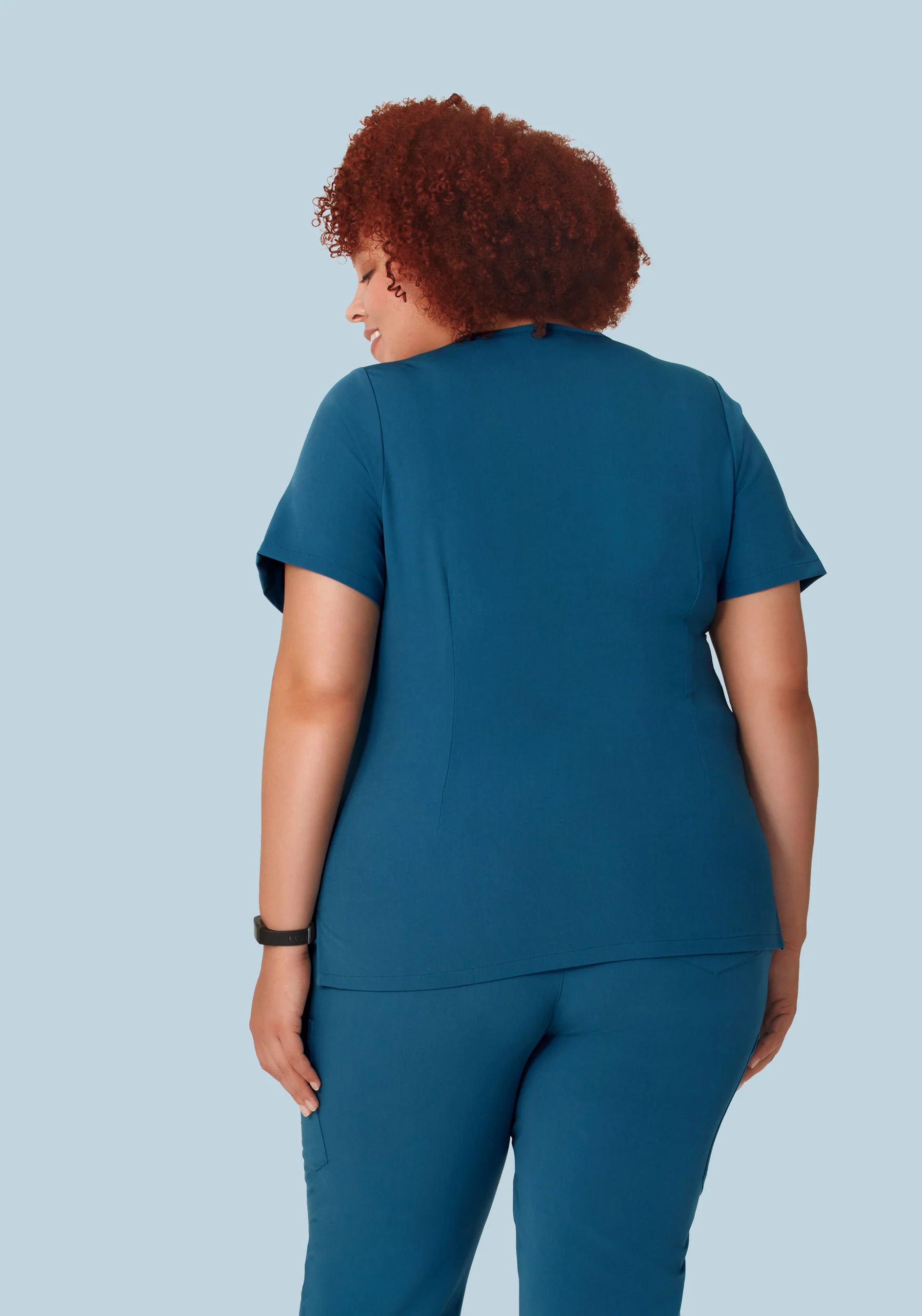 5 Pocket Notch Neck Top Harbor Blue - Image 8