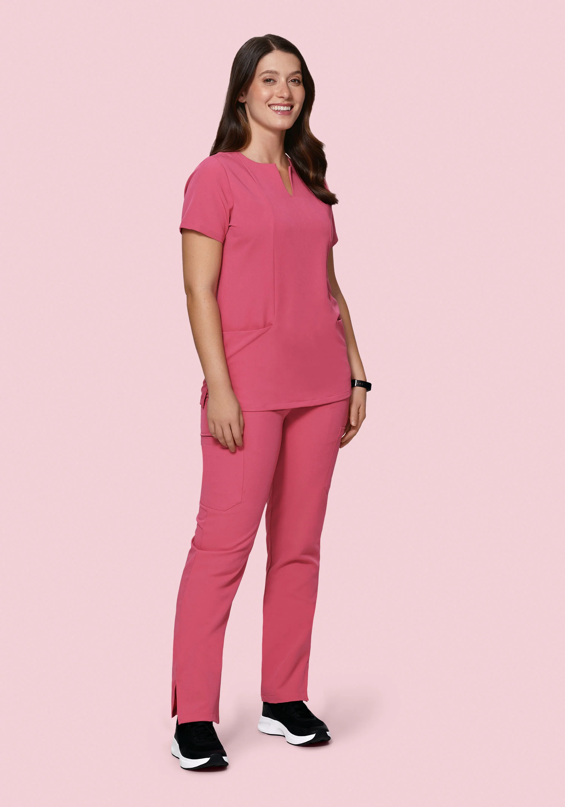 5 Pocket Notch Neck Top Jaipur Pink - Image 3