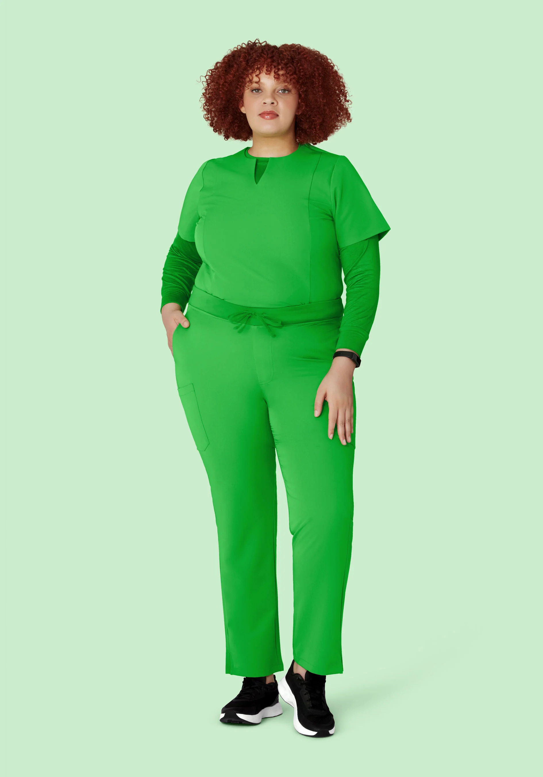 5 Pocket Notch Neck Top Kelly Green - Image 8