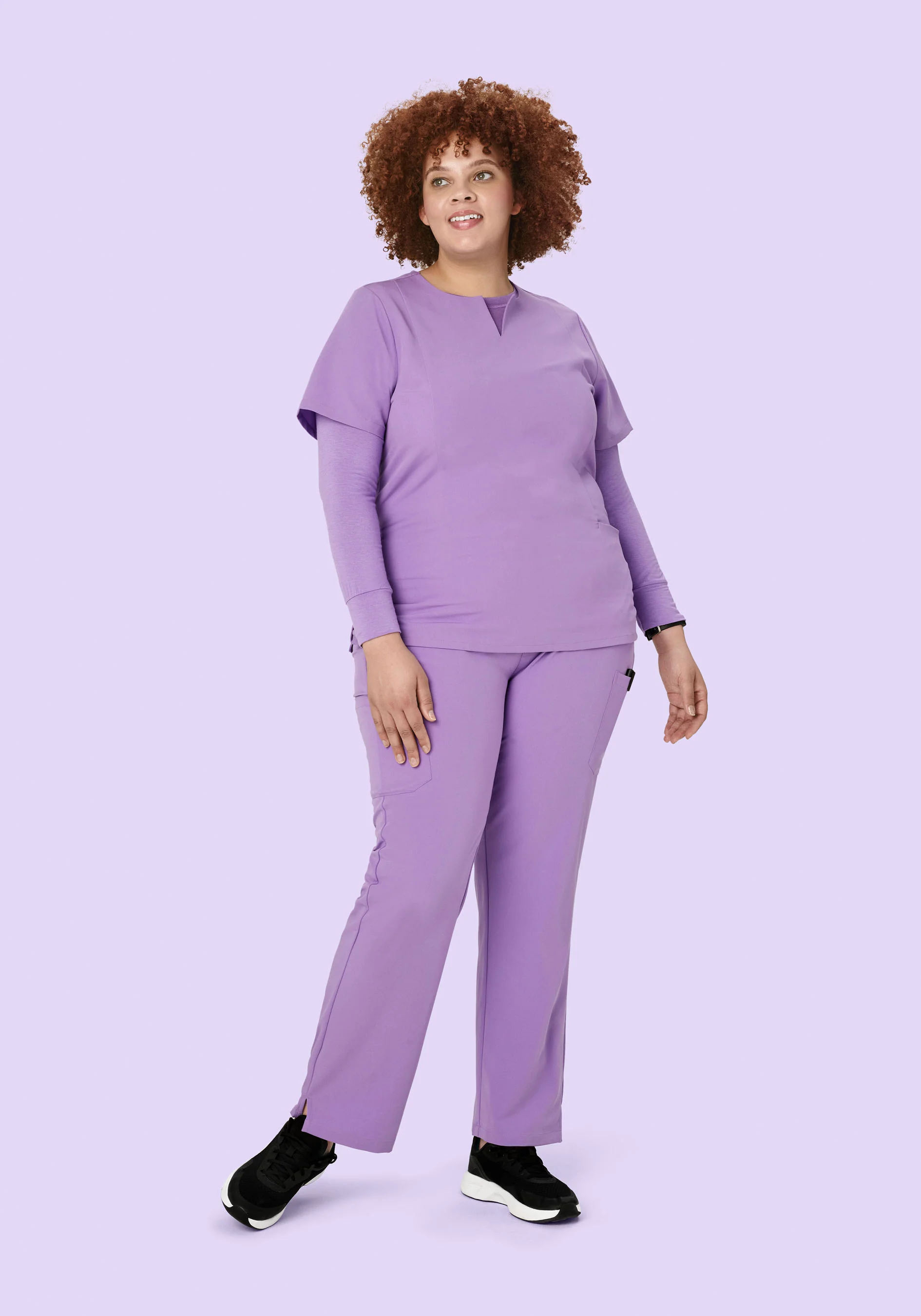 5 Pocket Notch Neck Top Lavender - Image 6