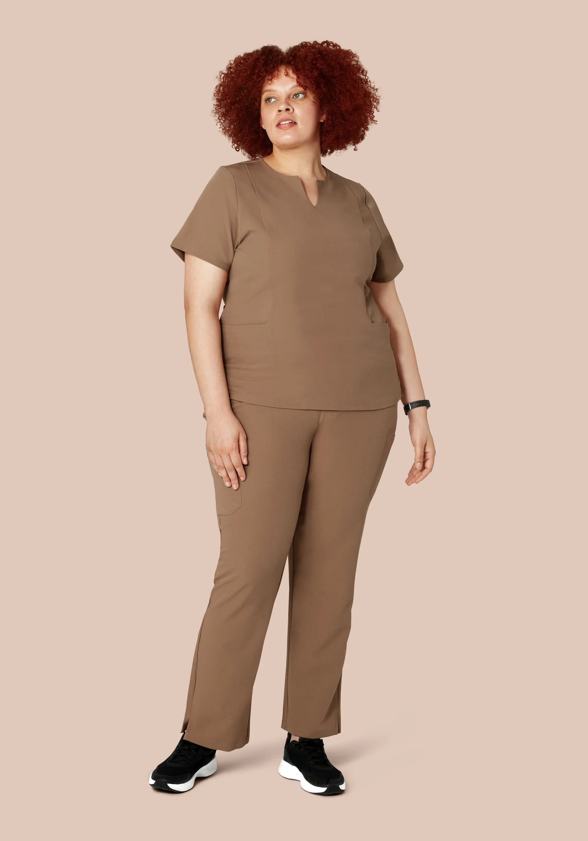 5 Pocket Notch Neck Top Mocha - Image 7