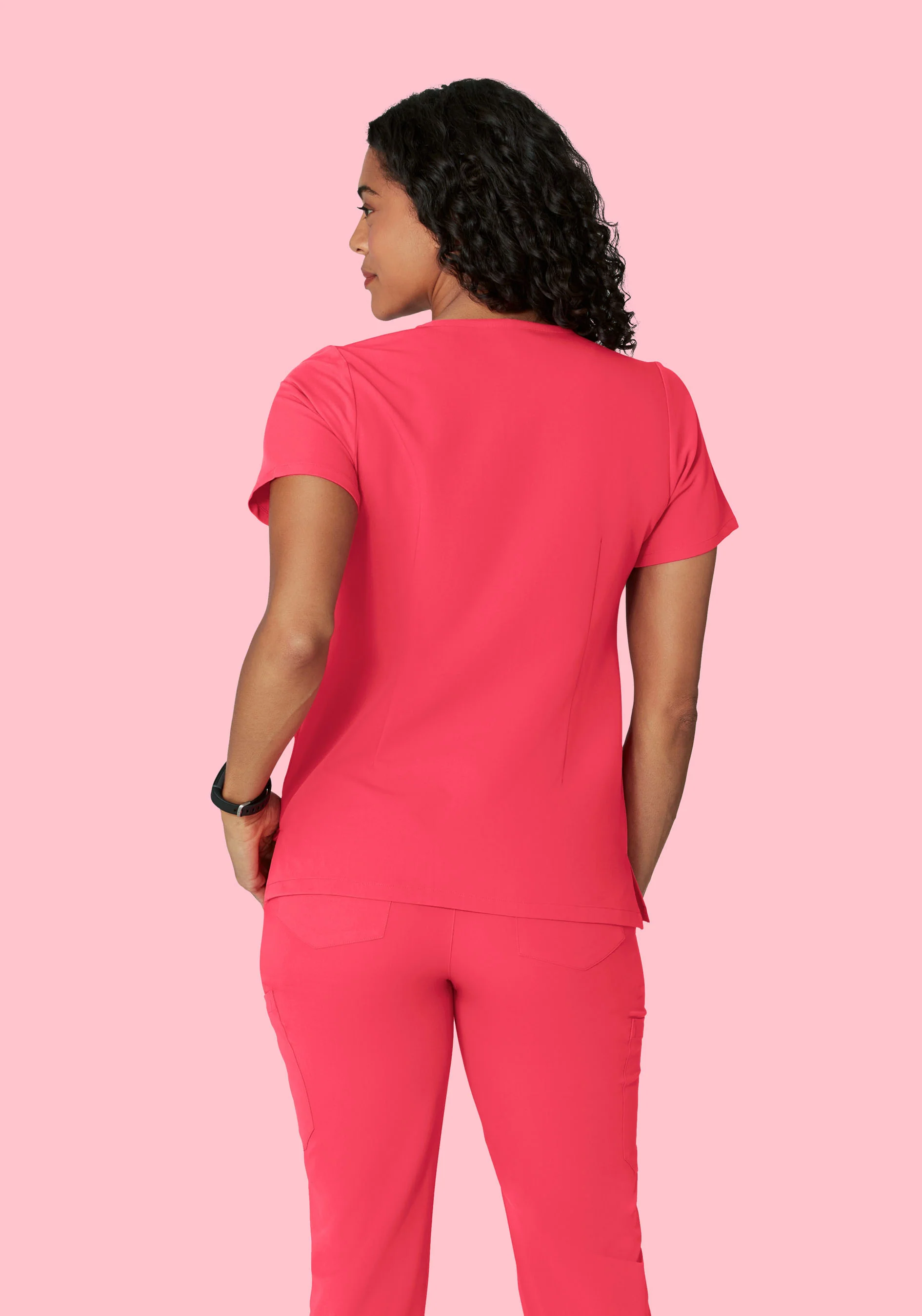 5 Pocket Notch Neck Top Paradise Pink - Image 4