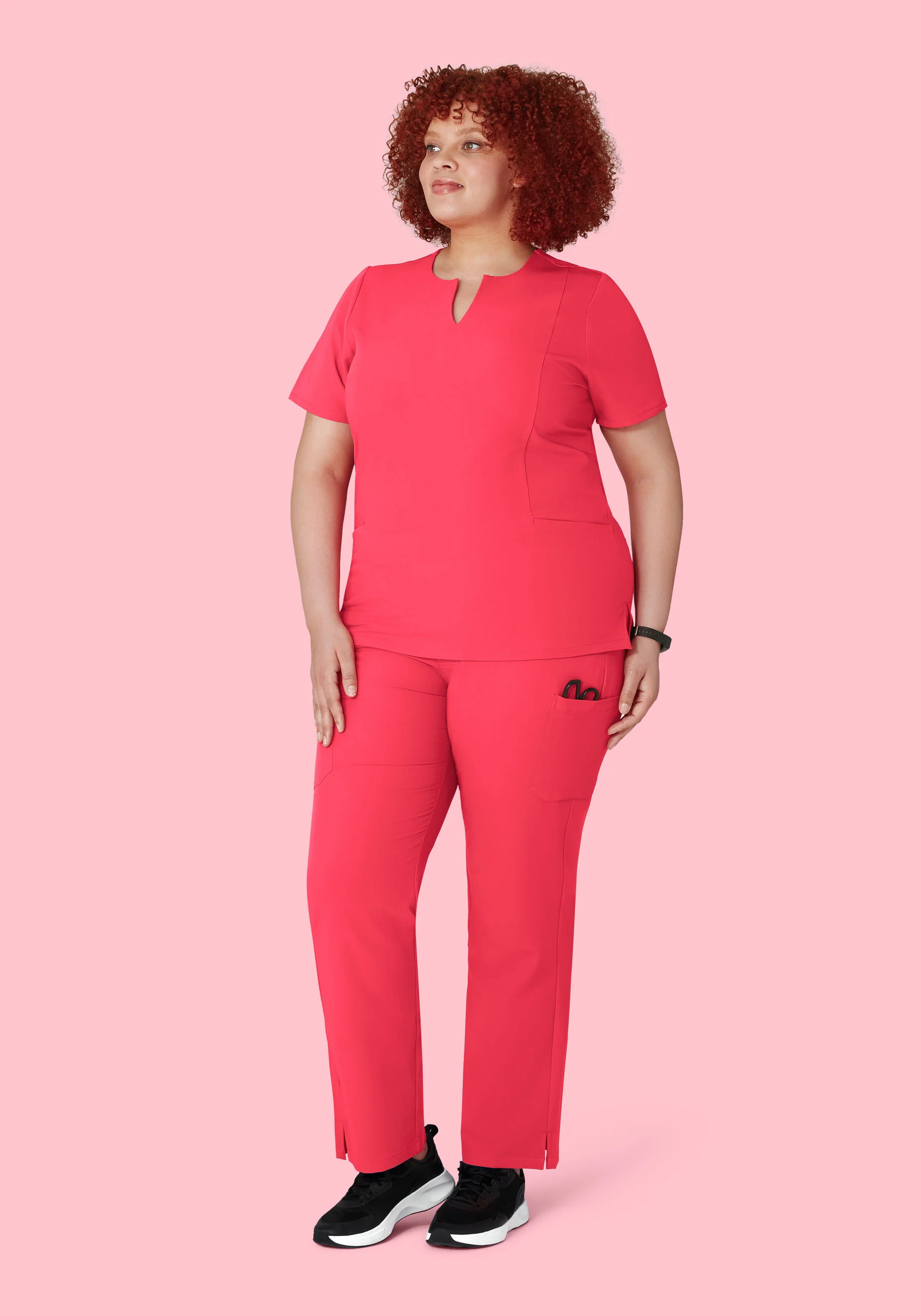 5 Pocket Notch Neck Top Paradise Pink - Image 7