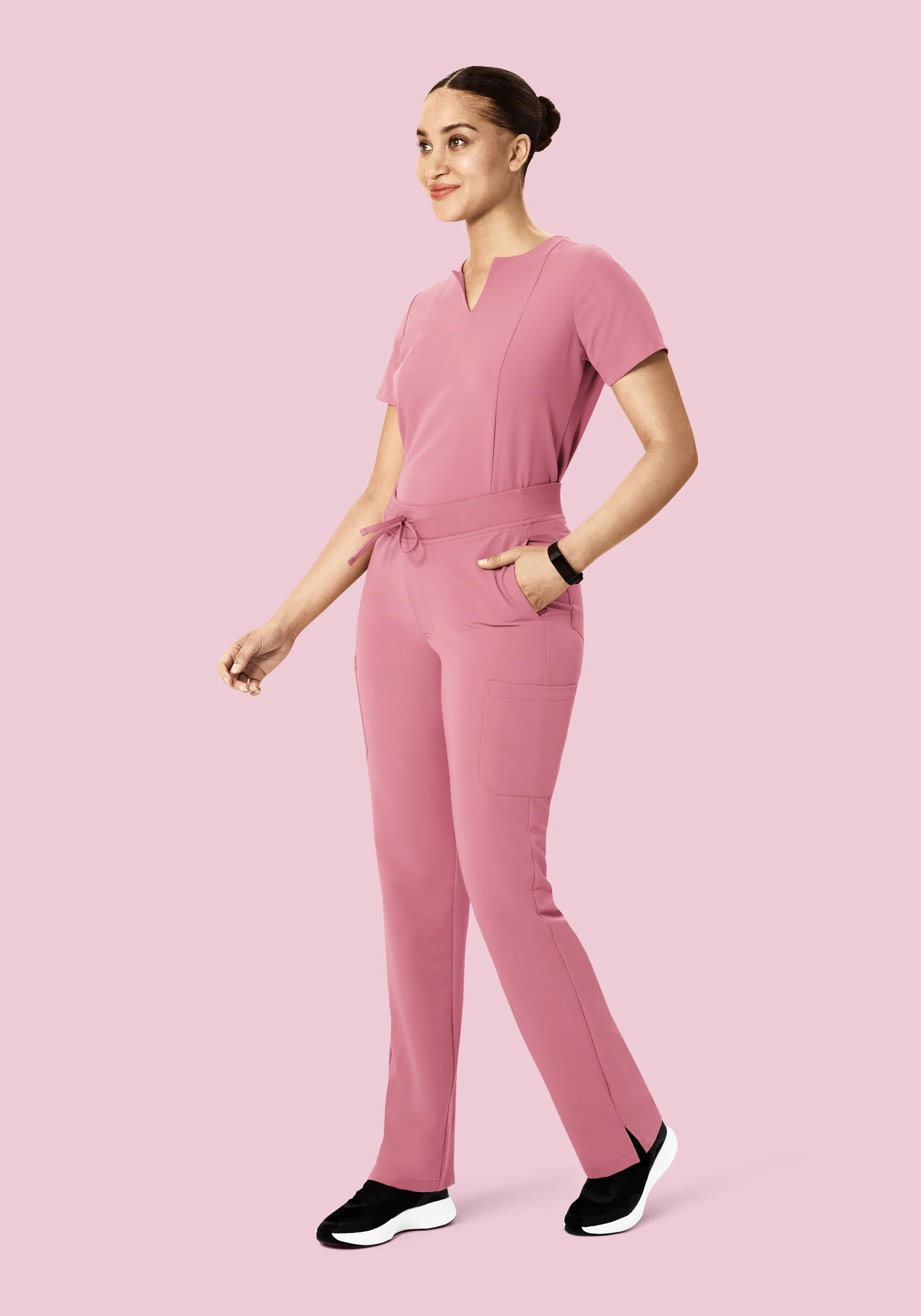5 Pocket Notch Neck Top Rosé - Image 3