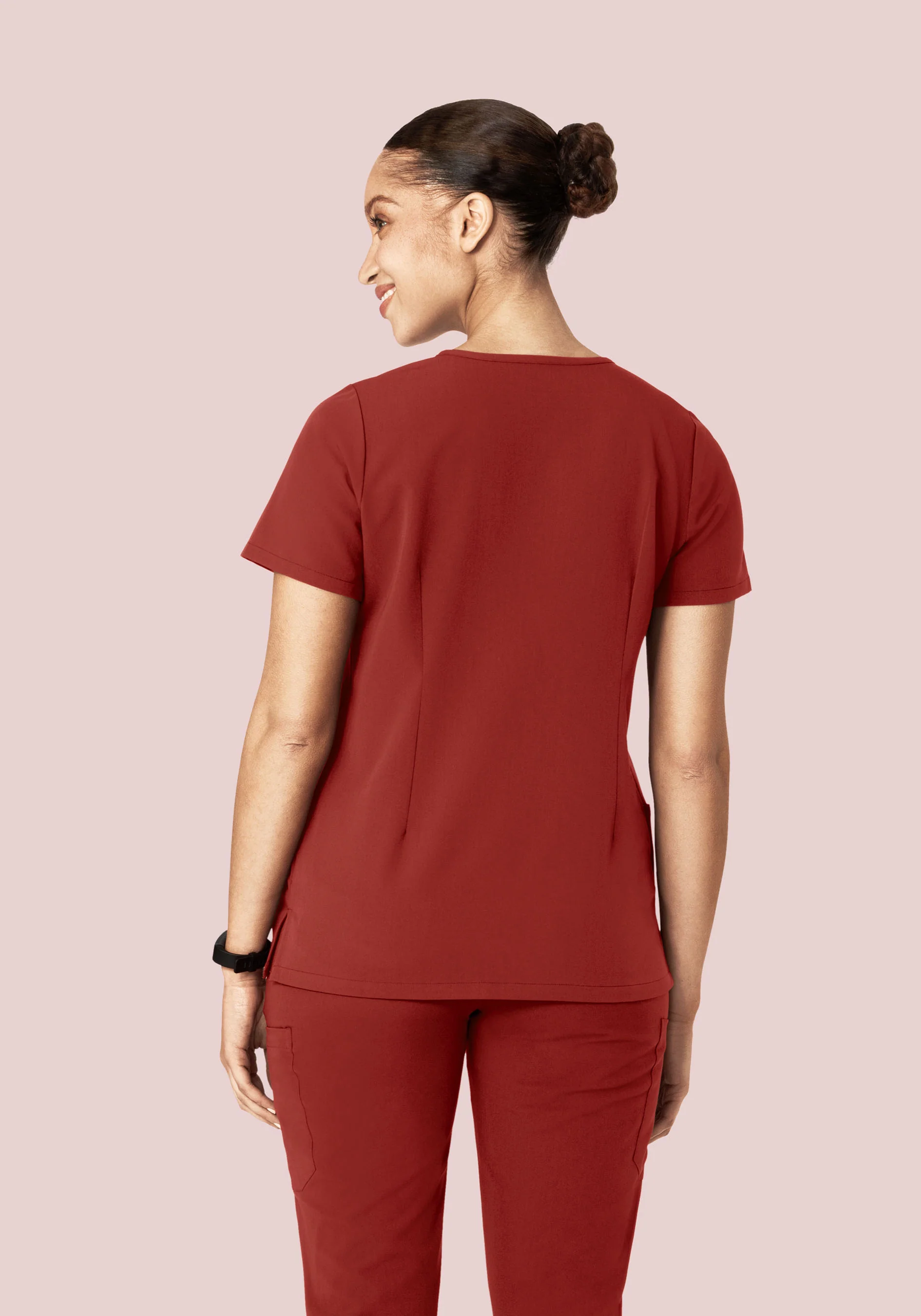 5 Pocket Notch Neck Top Rosewood - Image 5