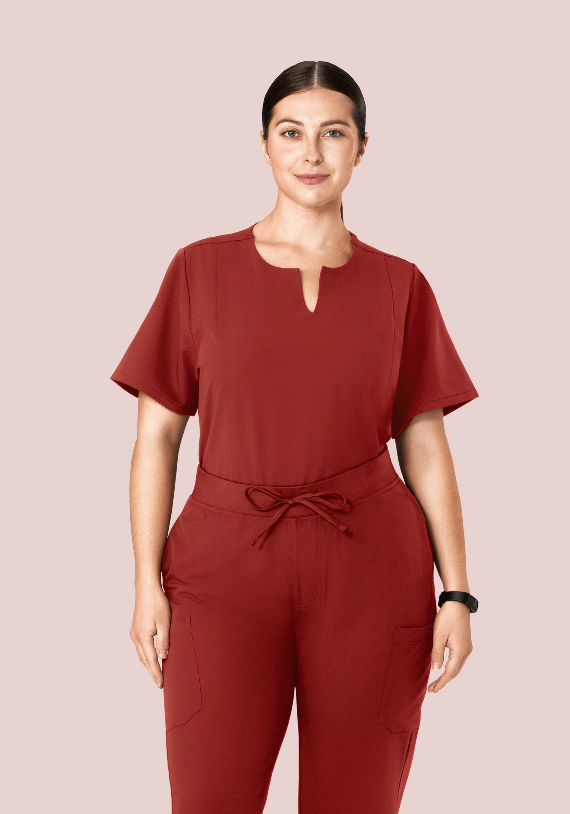 5 Pocket Notch Neck Top Rosewood - Image 7