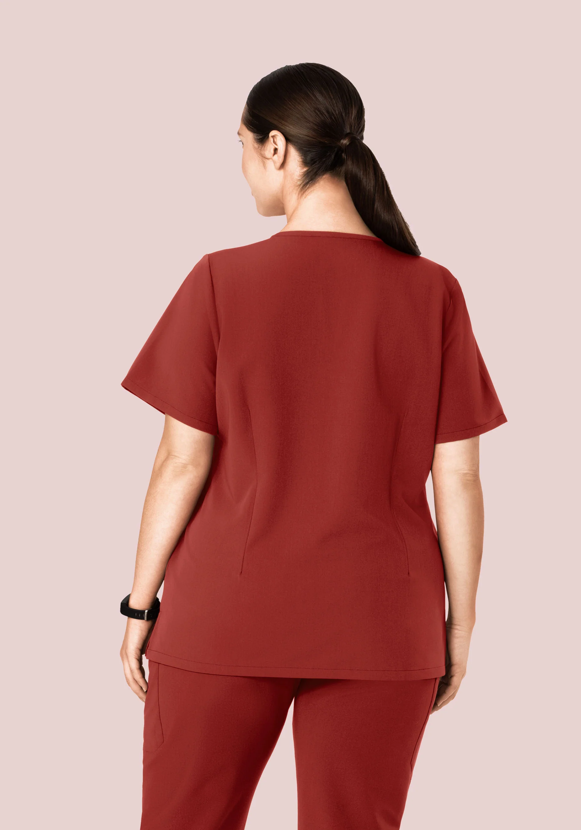 5 Pocket Notch Neck Top Rosewood - Image 8