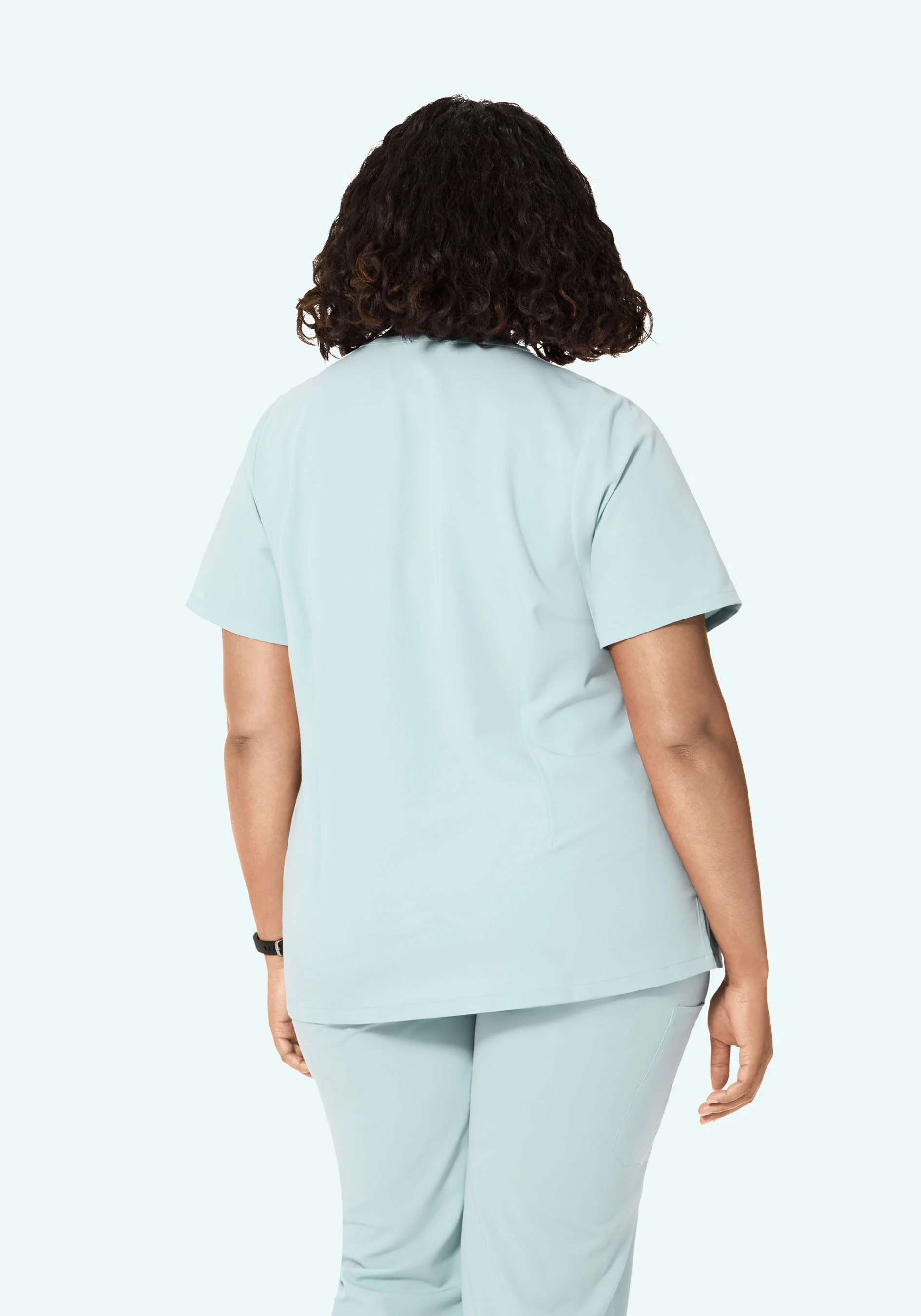 5 Pocket Notch Neck Top Sky - Image 8