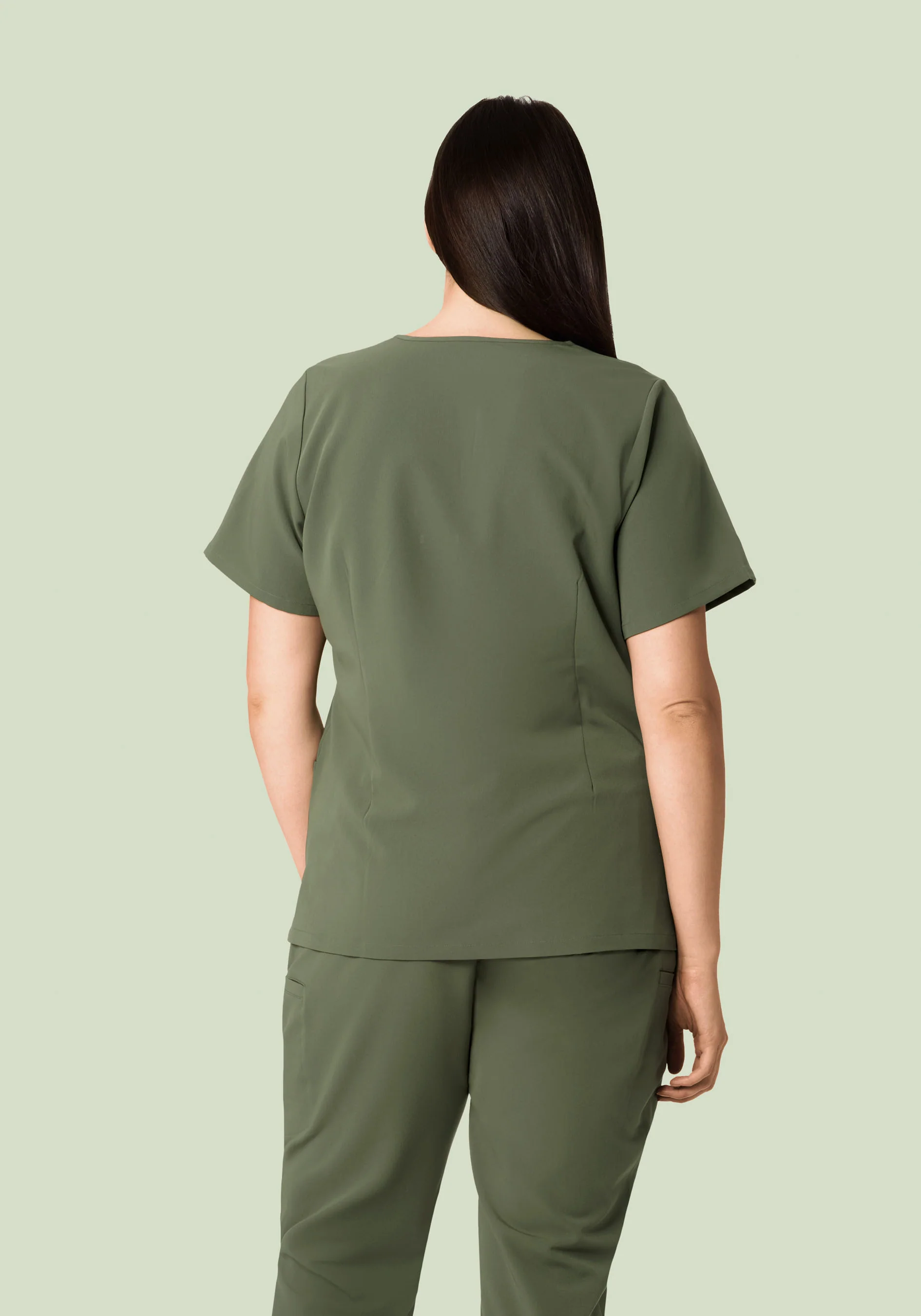 5 Pocket Notch Neck Top Thyme - Image 8