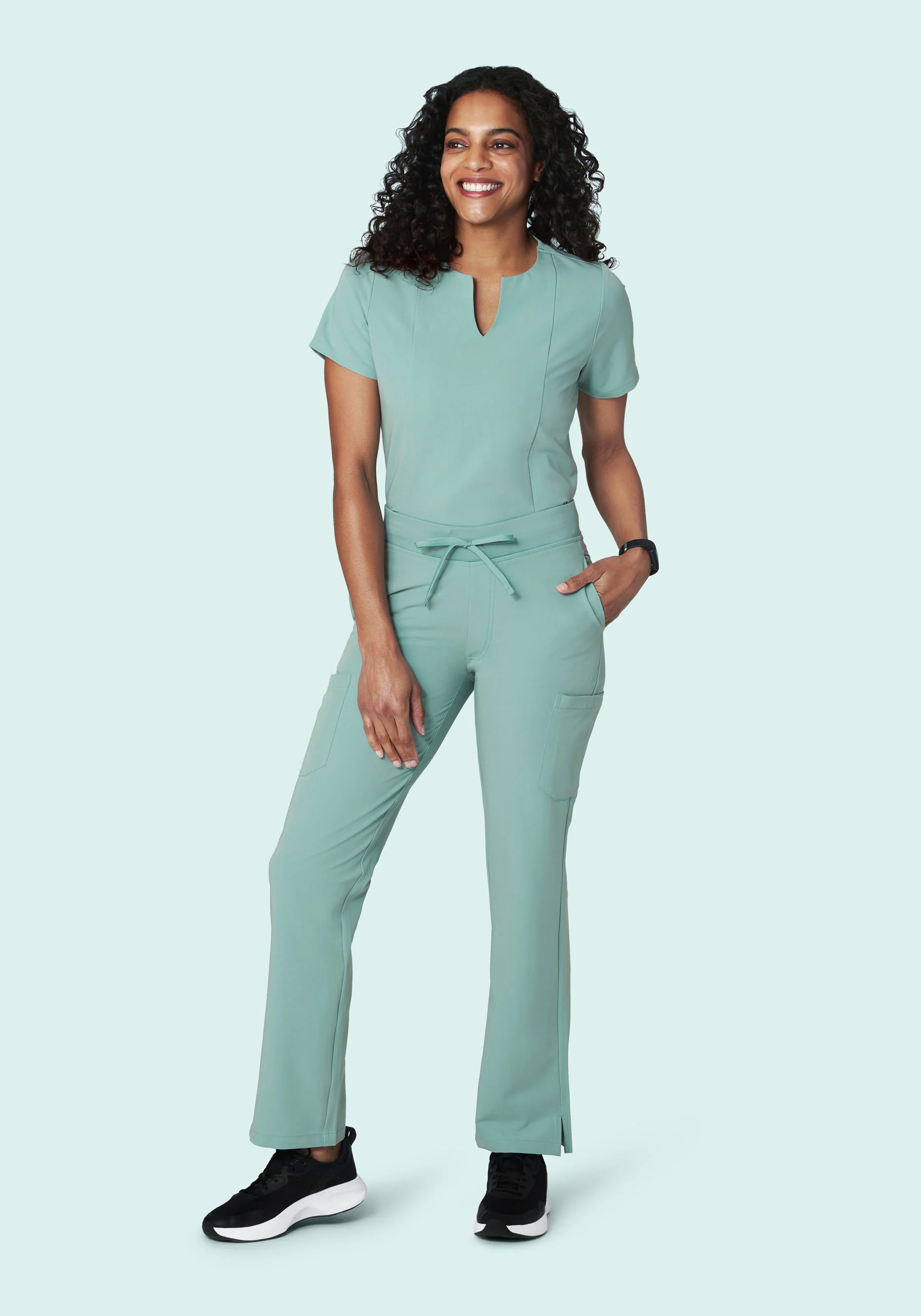 5 Pocket Notch Neck Top Tourmaline - Image 4