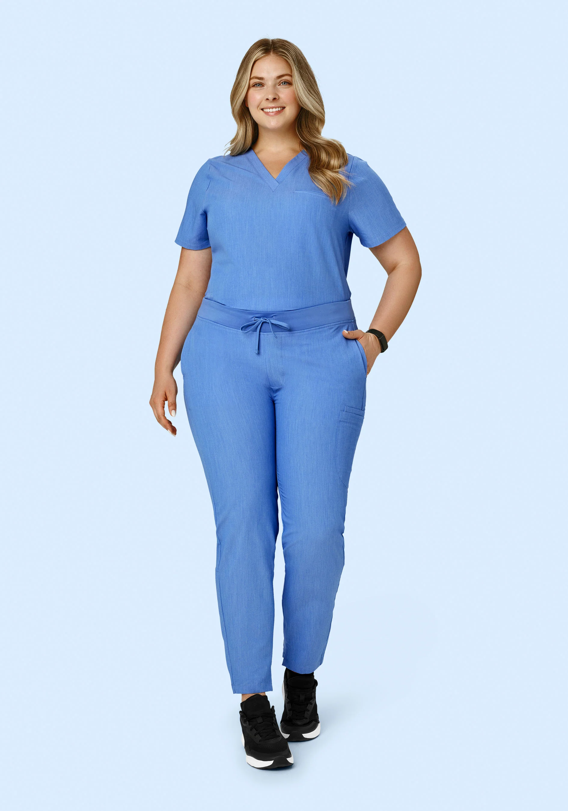6 Pocket Slim Pants Heather Blue - Image 6