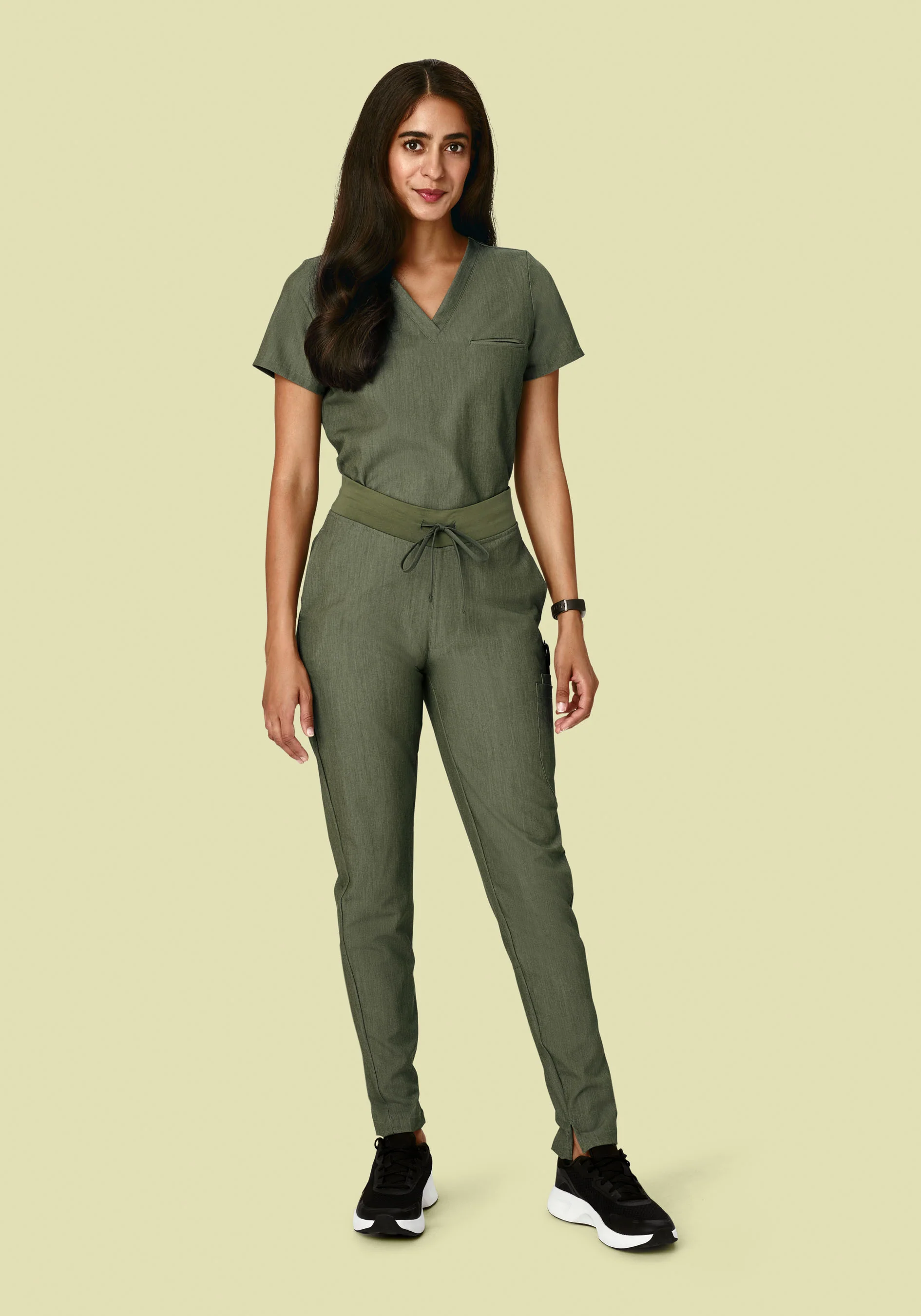 6 Pocket Slim Pants Heather Olive - Image 2