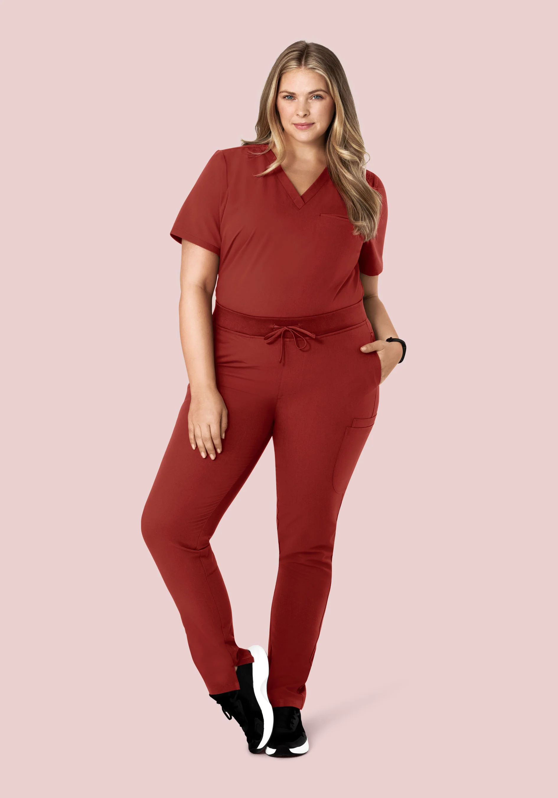 6 Pocket Slim Pants Rosewood - Image 6