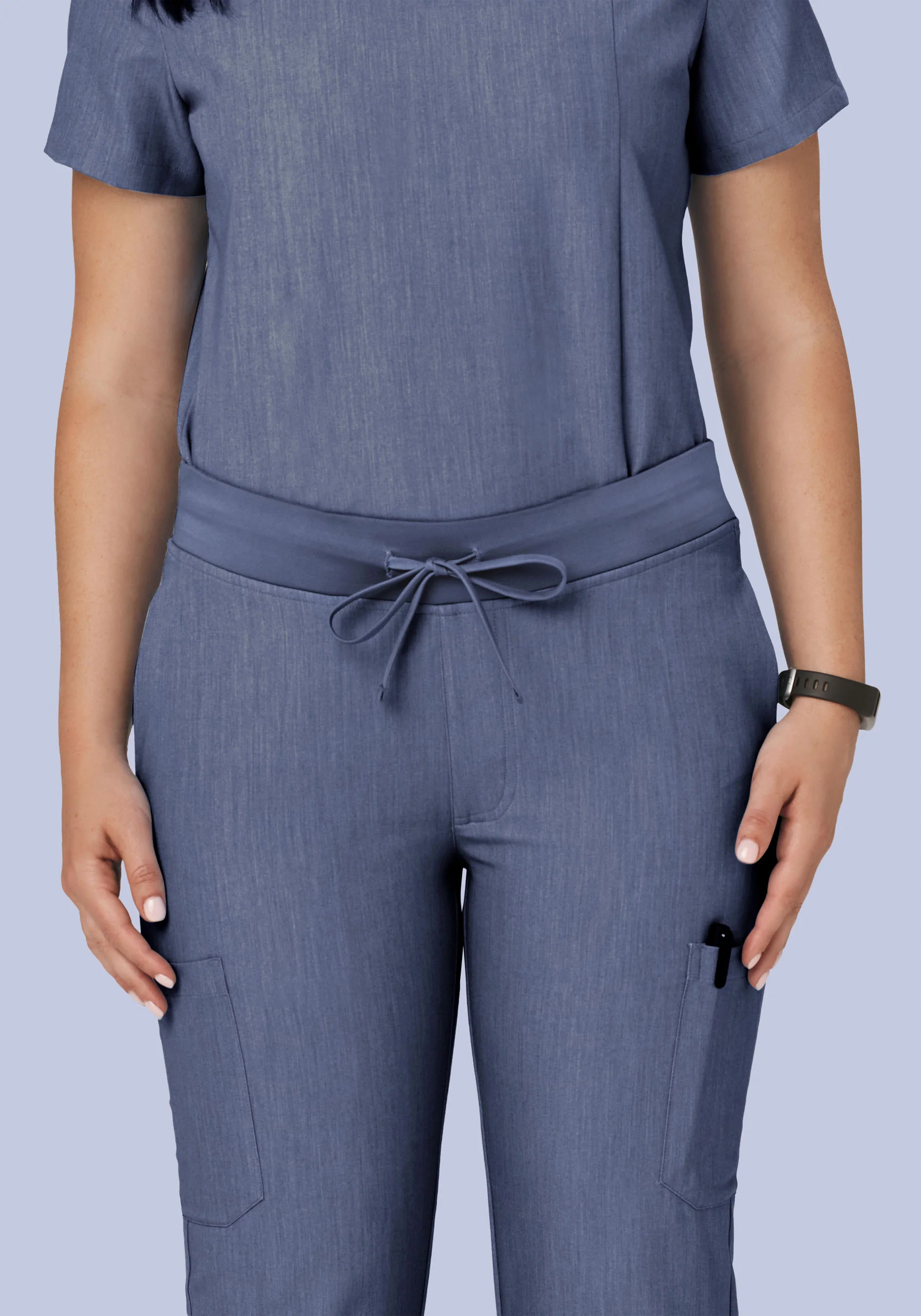 9 Pocket Cargo Pants Heather Denim - Image 3