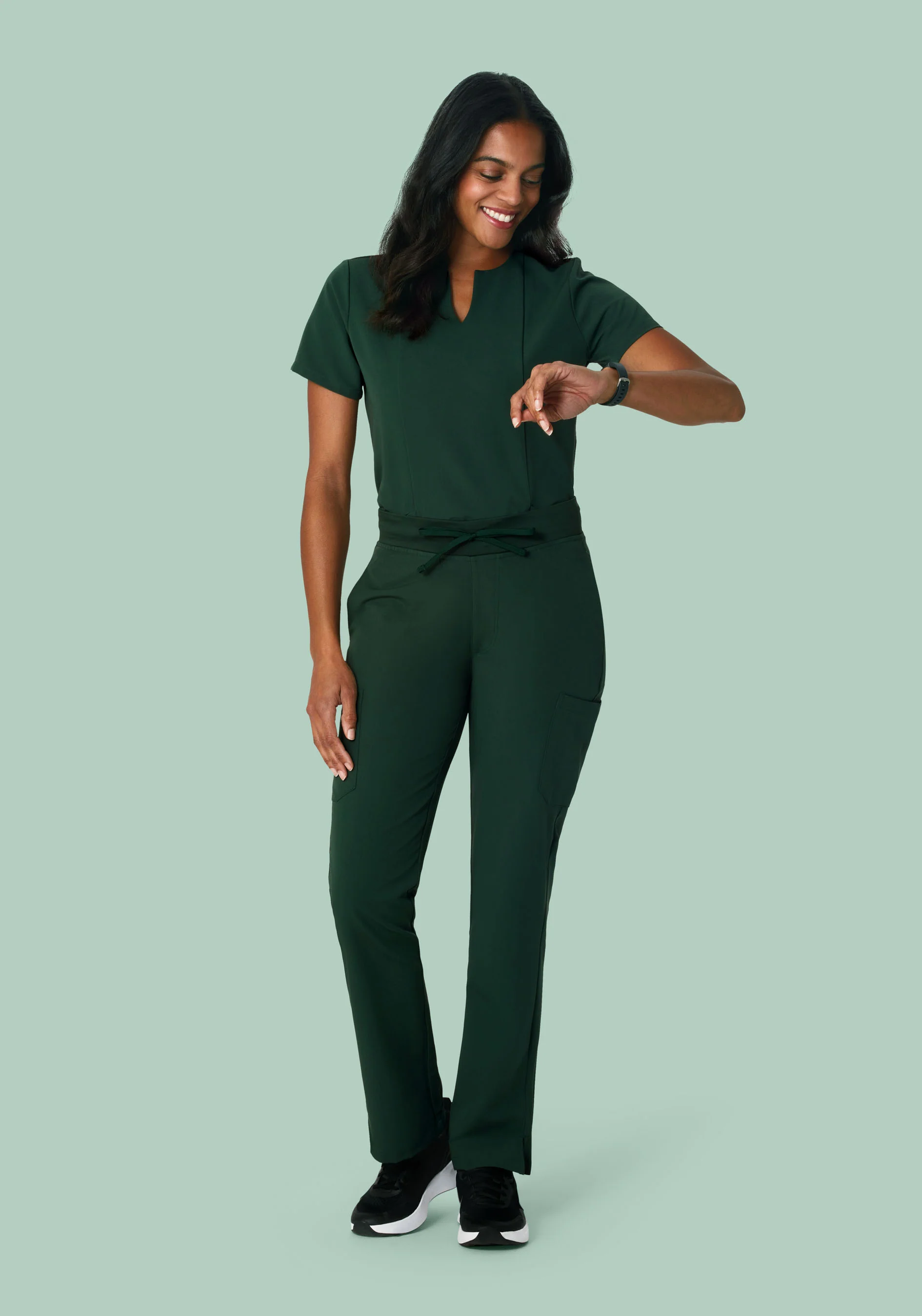 9 Pocket Cargo Pants Midnight Green - Image 2