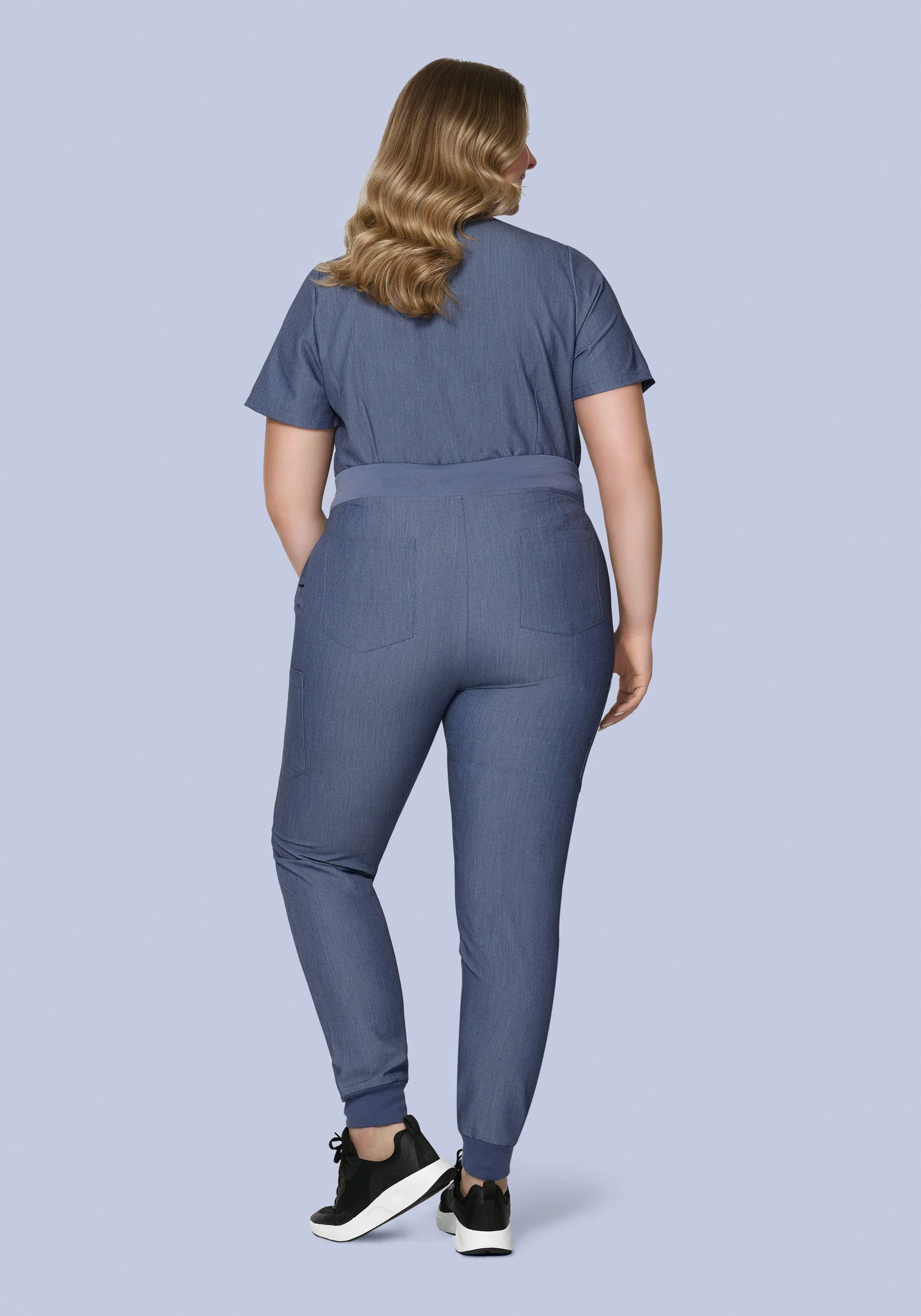 9 Pocket Joggers Heather Denim - Image 9
