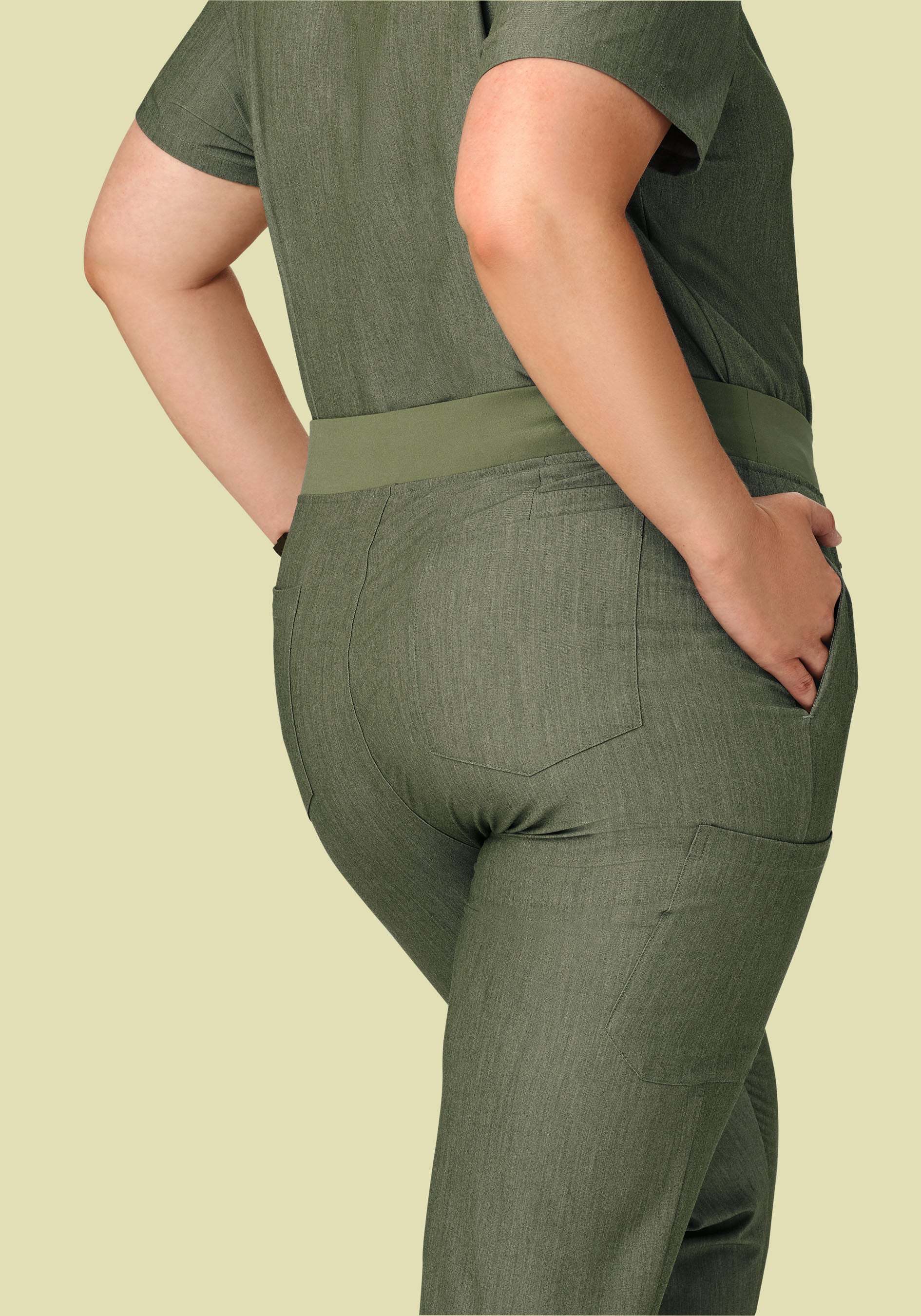 9 Pocket Joggers Heather Olive - Image 7