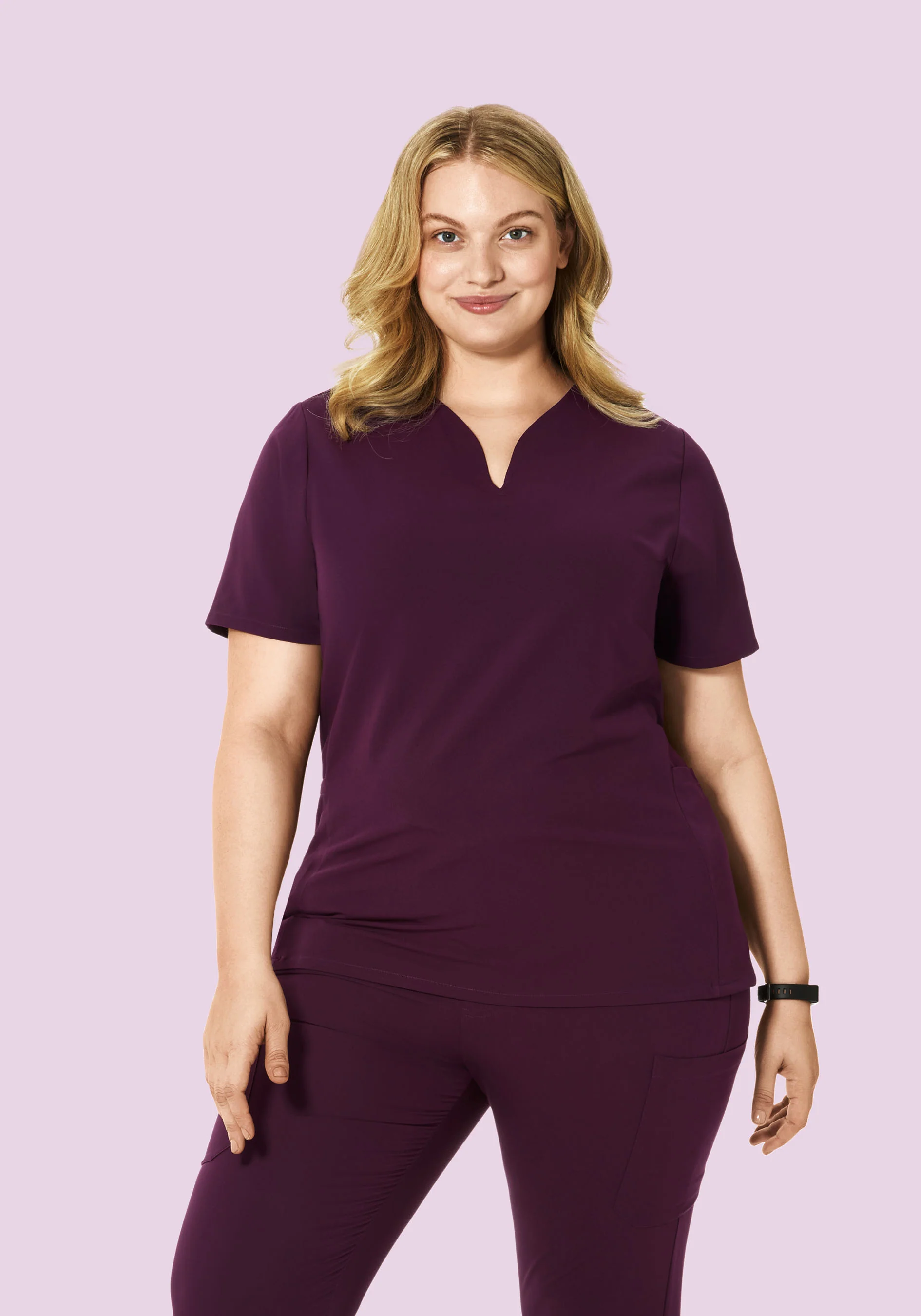 Curved V-Neck Top Açaí - Image 5