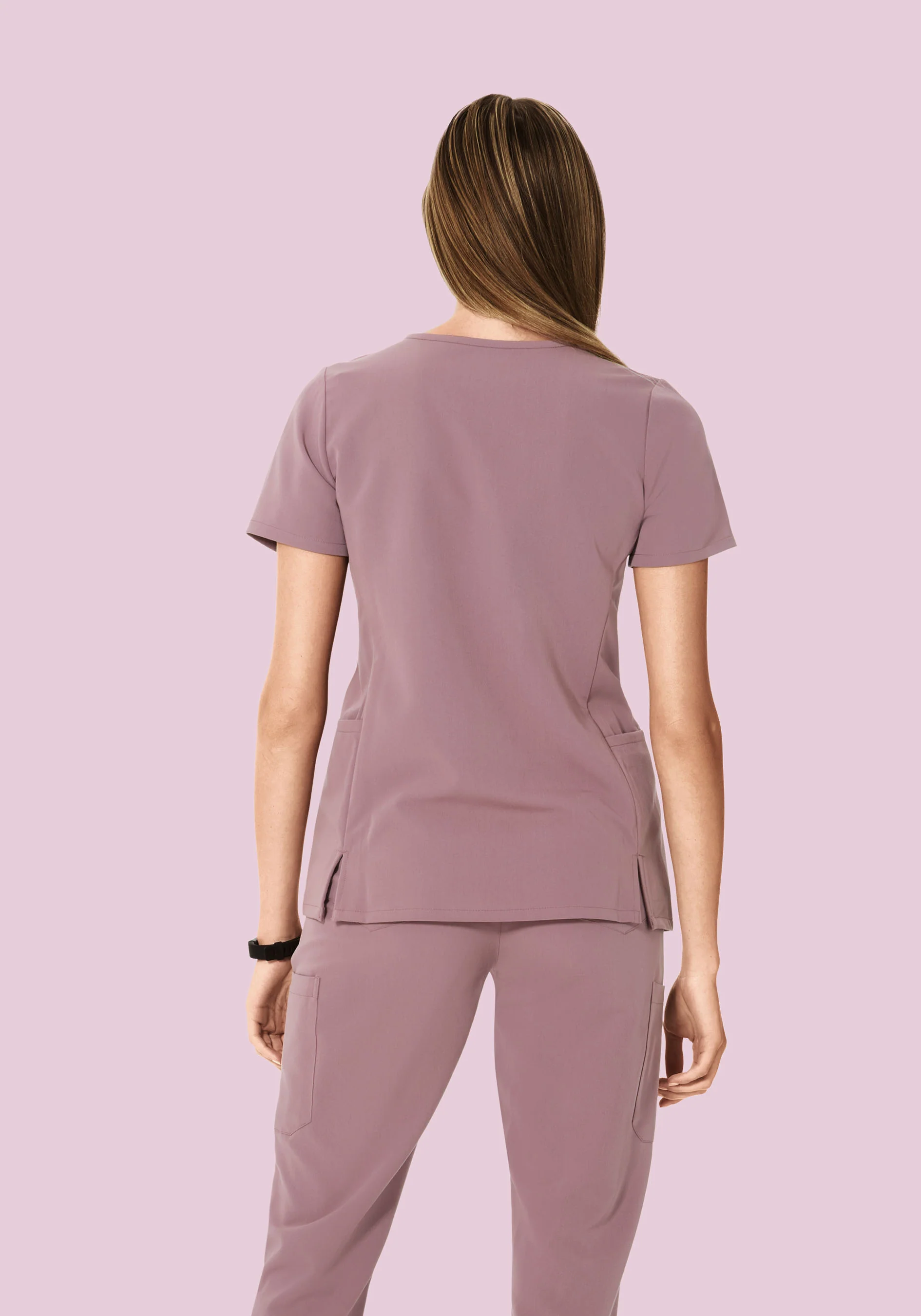 Curved V-Neck Top Dusk - Image 4