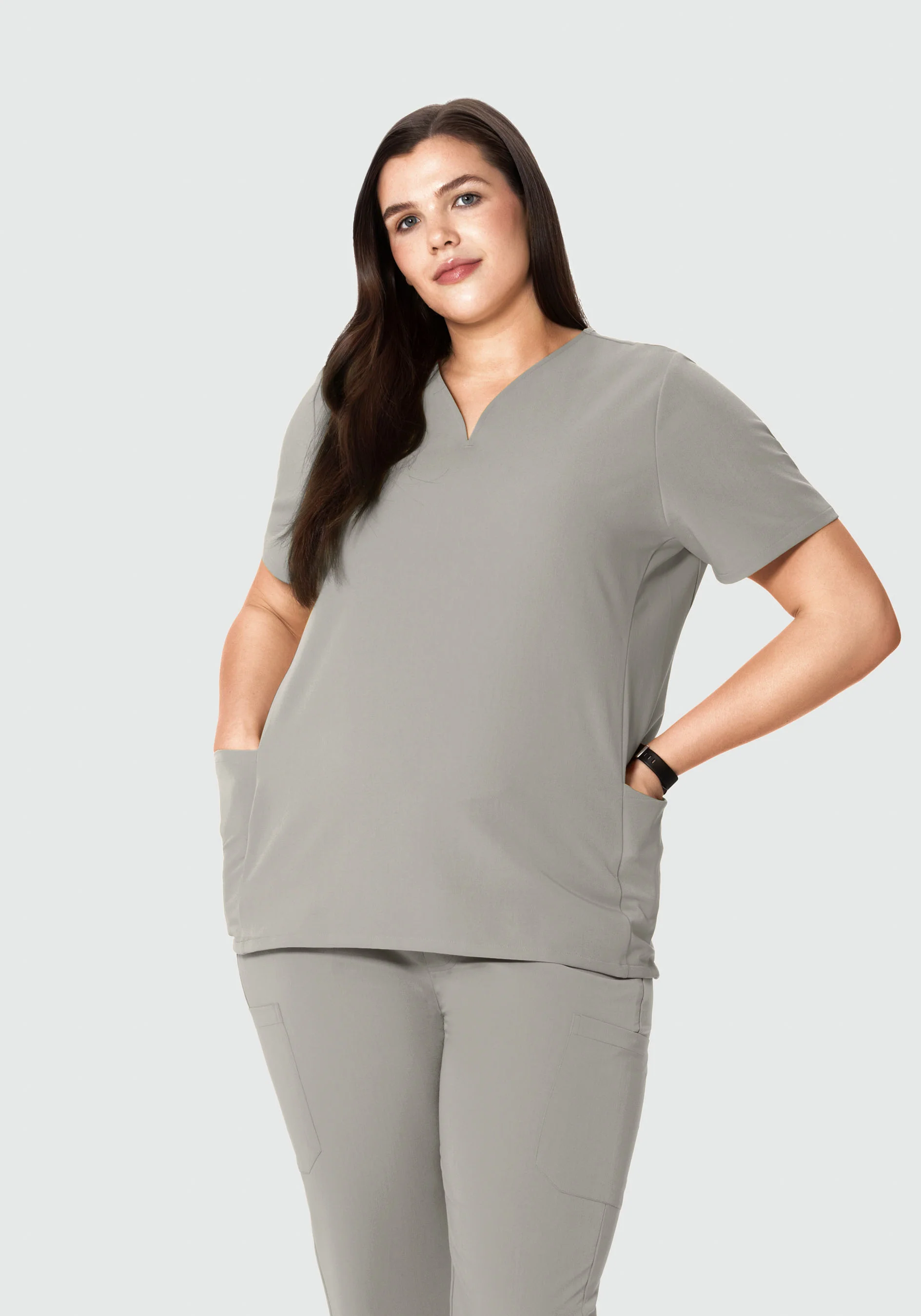 Curved V-Neck Top Flint - Image 5