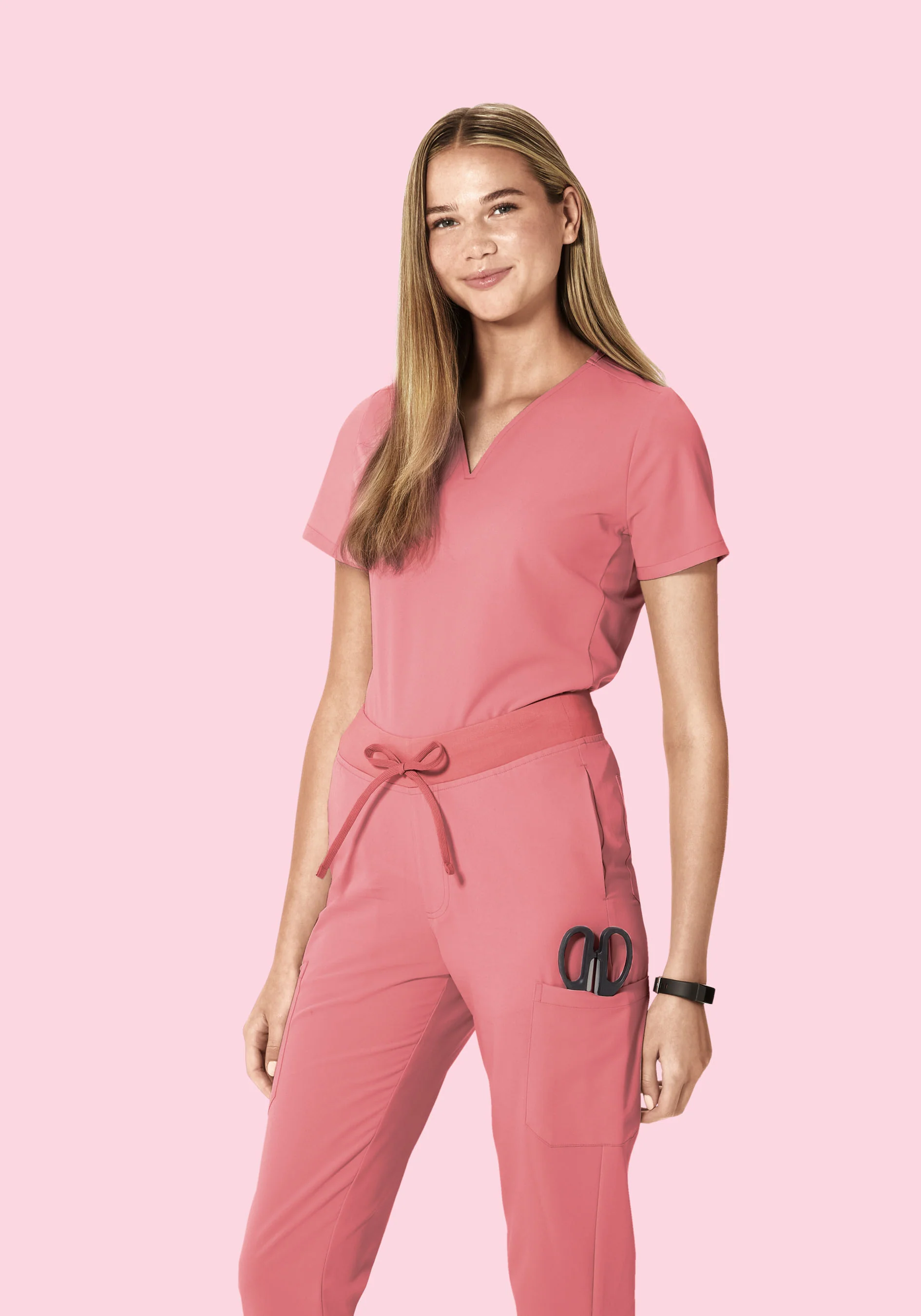 Curved V-Neck Top Peony - Image 2