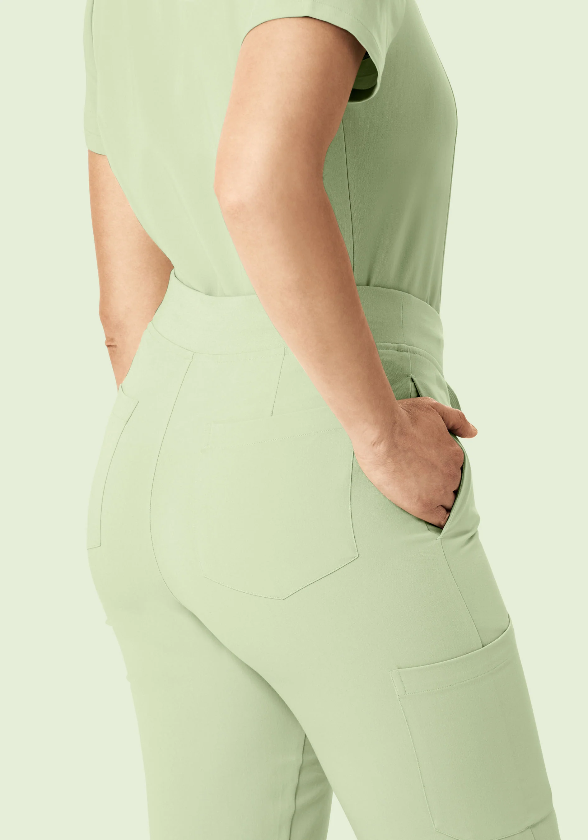 High Waisted Cargos Matcha - Image 3