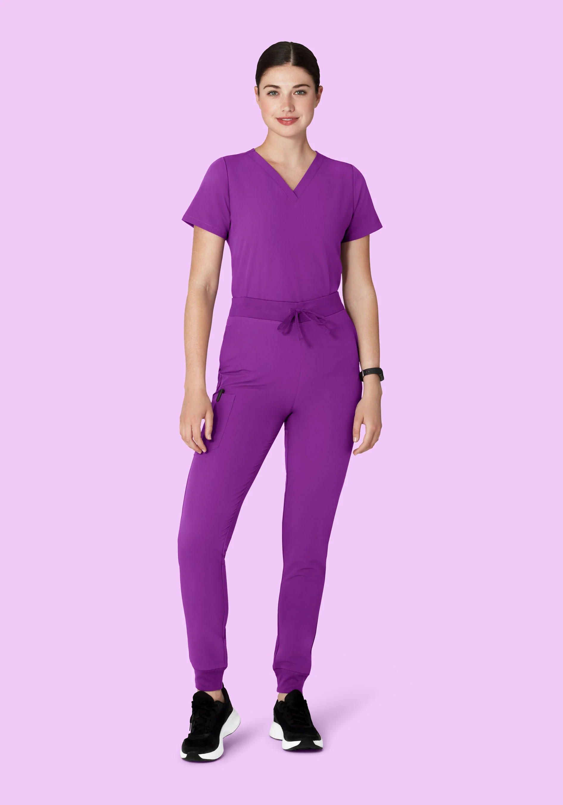 High Waisted Joggers Cyber Grape - Image 2