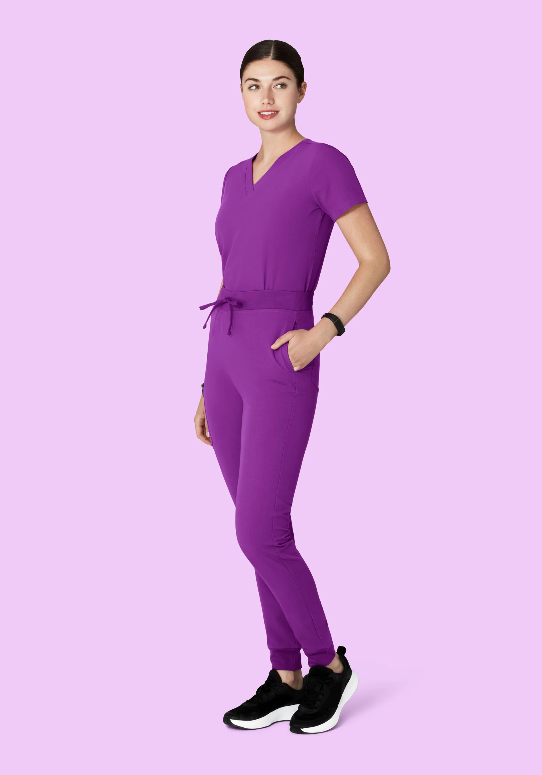 High Waisted Joggers Cyber Grape - Image 4