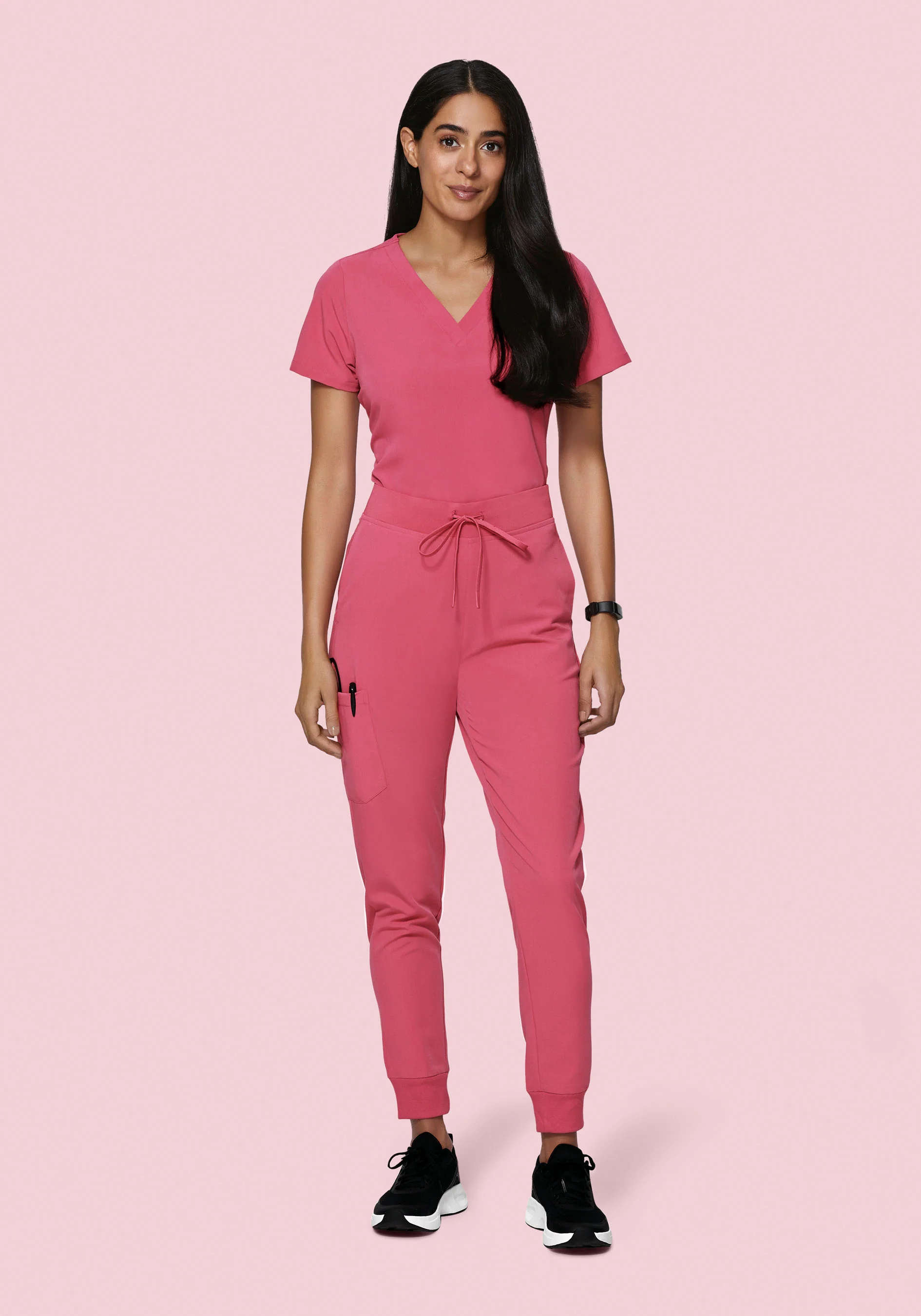 High Waisted Joggers Jaipur Pink - Image 2