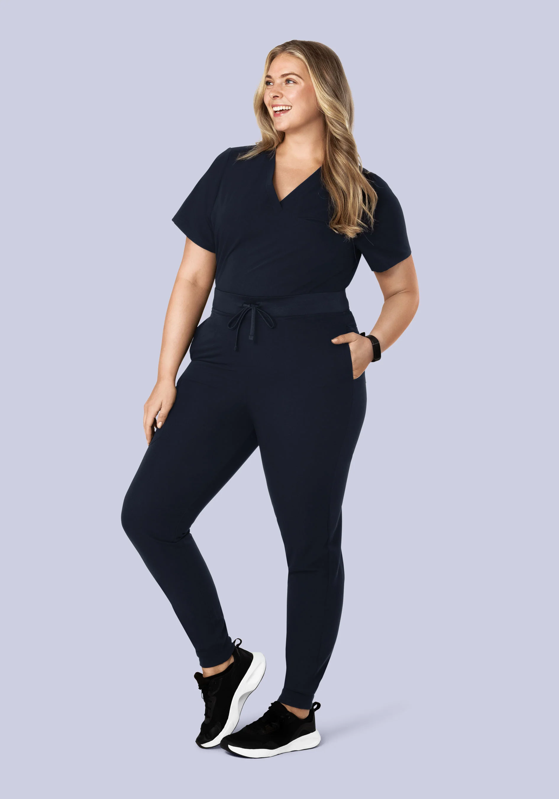 High Waisted Joggers Midnight Navy - Image 8