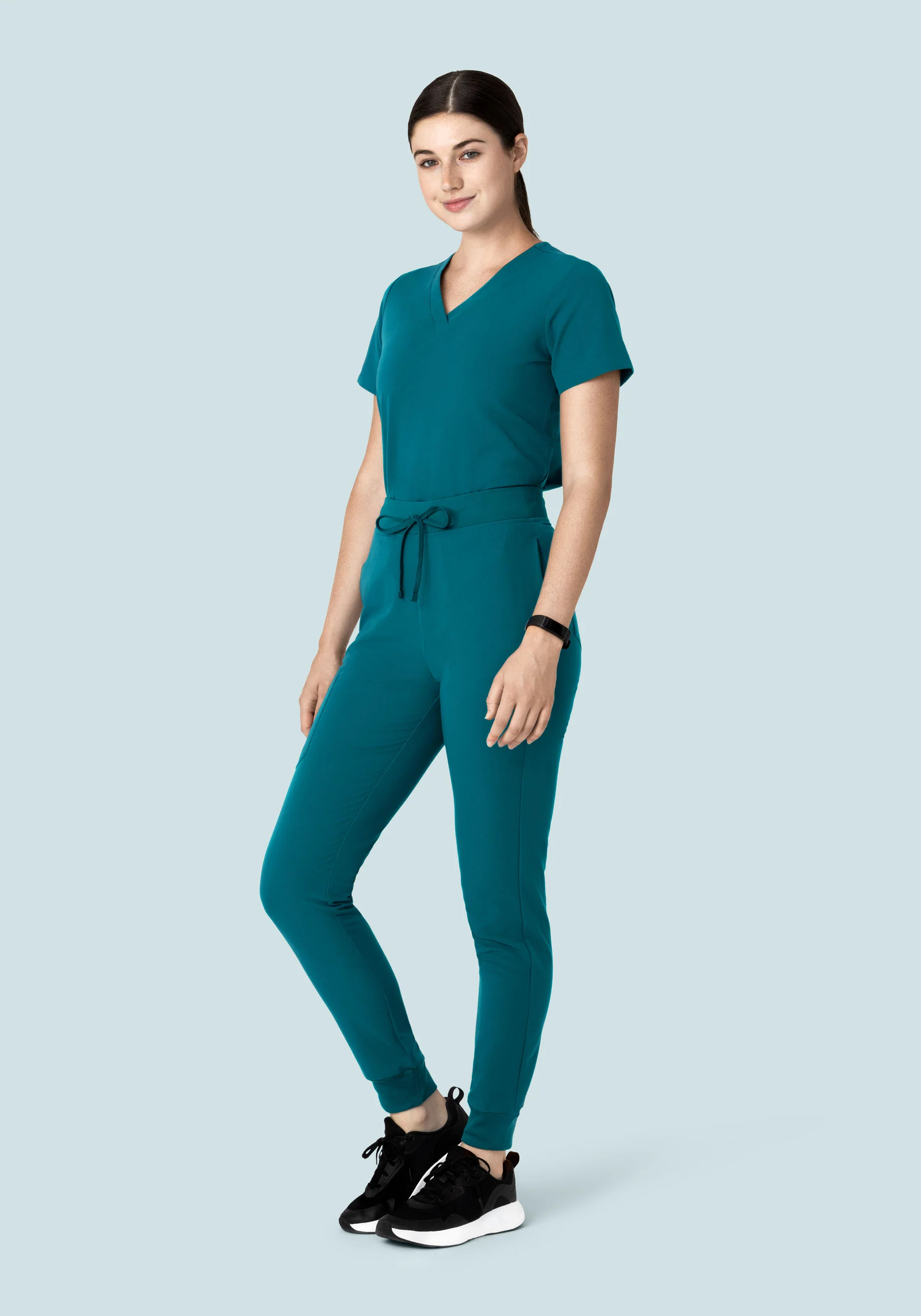 High Waisted Joggers Peacock - Image 4