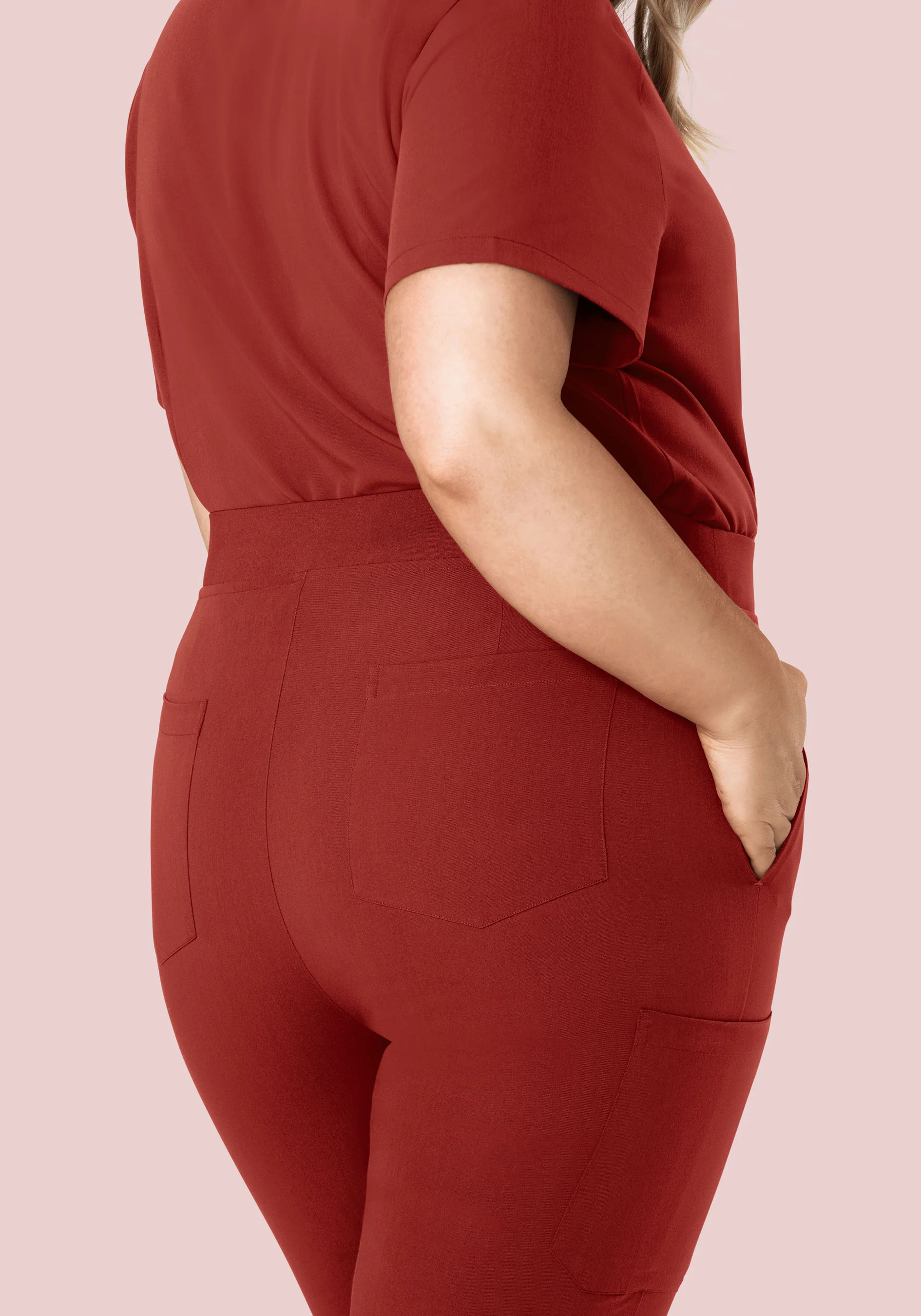 High Waisted Joggers Rosewood - Image 8