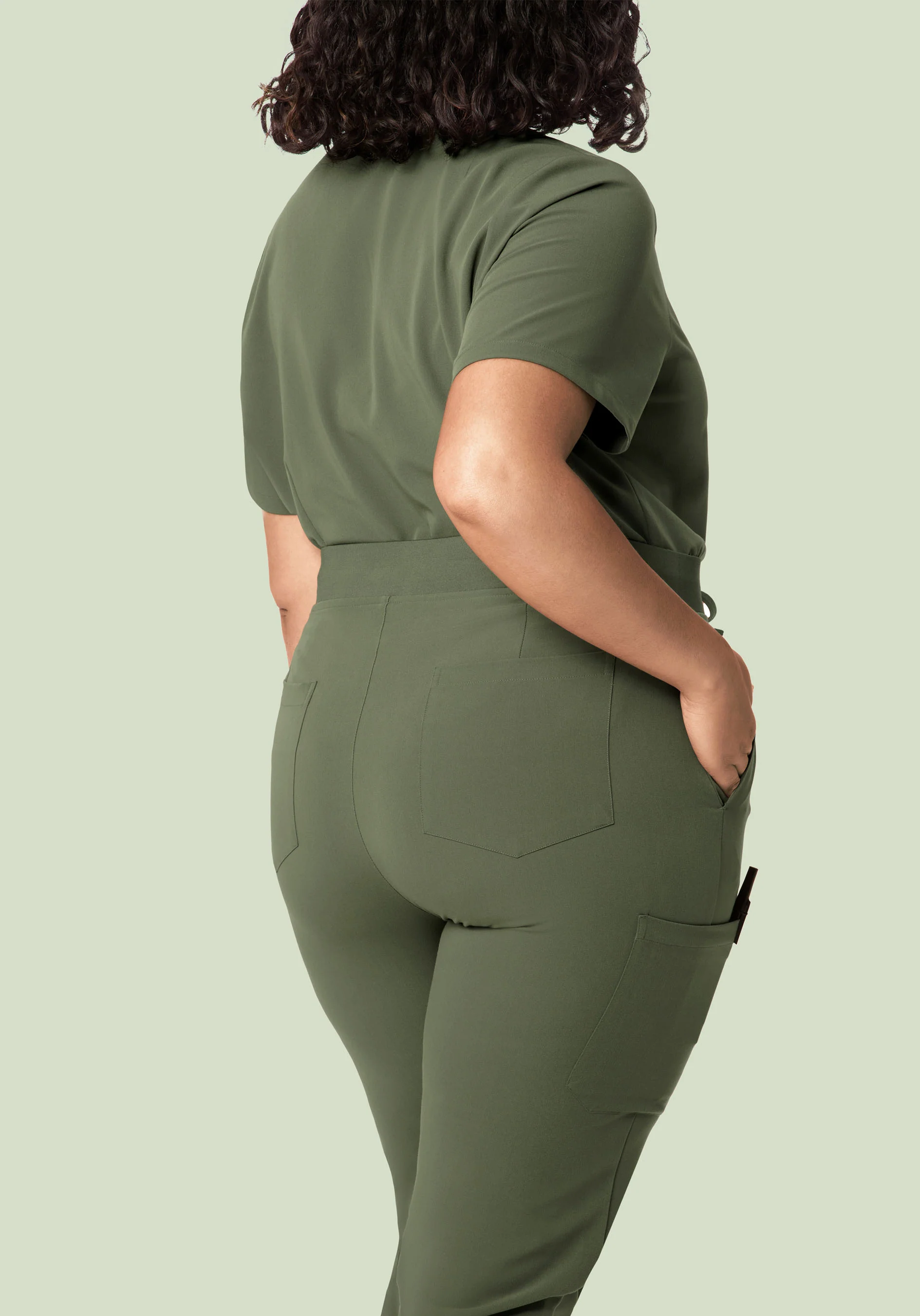 High Waisted Joggers Thyme - Image 8