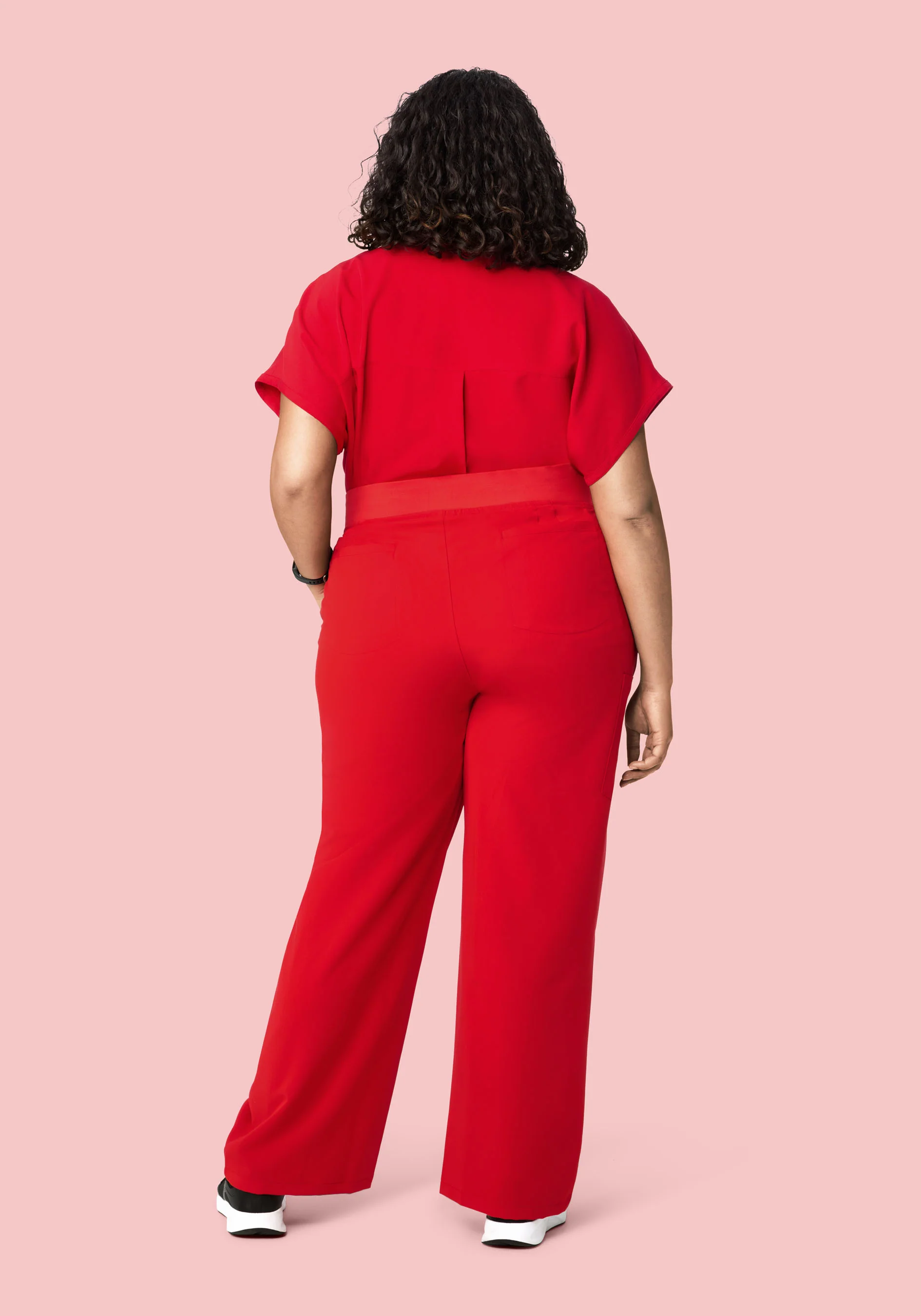 High Waisted Wide Leg Candy Red - Image 7