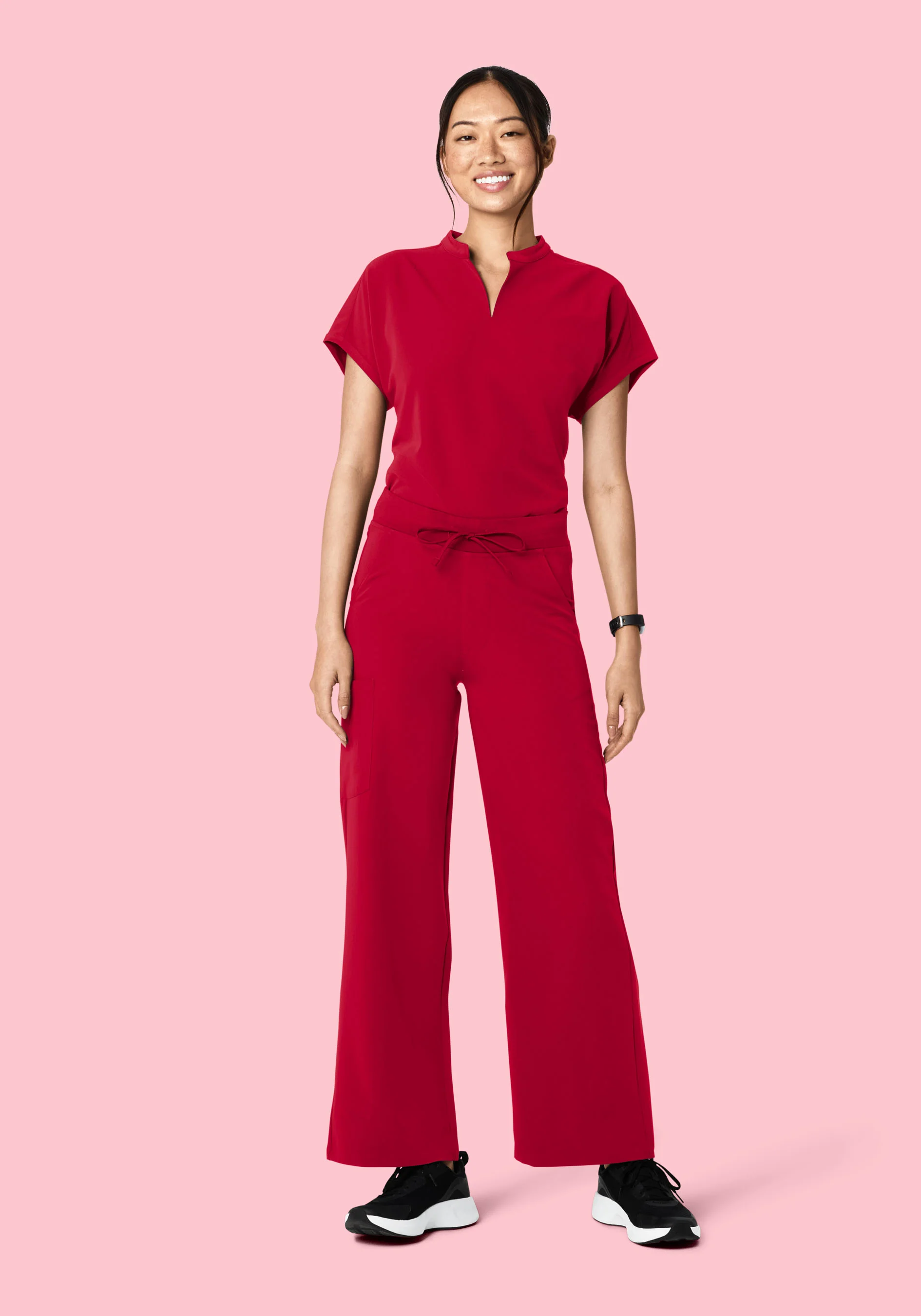 High Waisted Wide Leg Crimson - Image 2