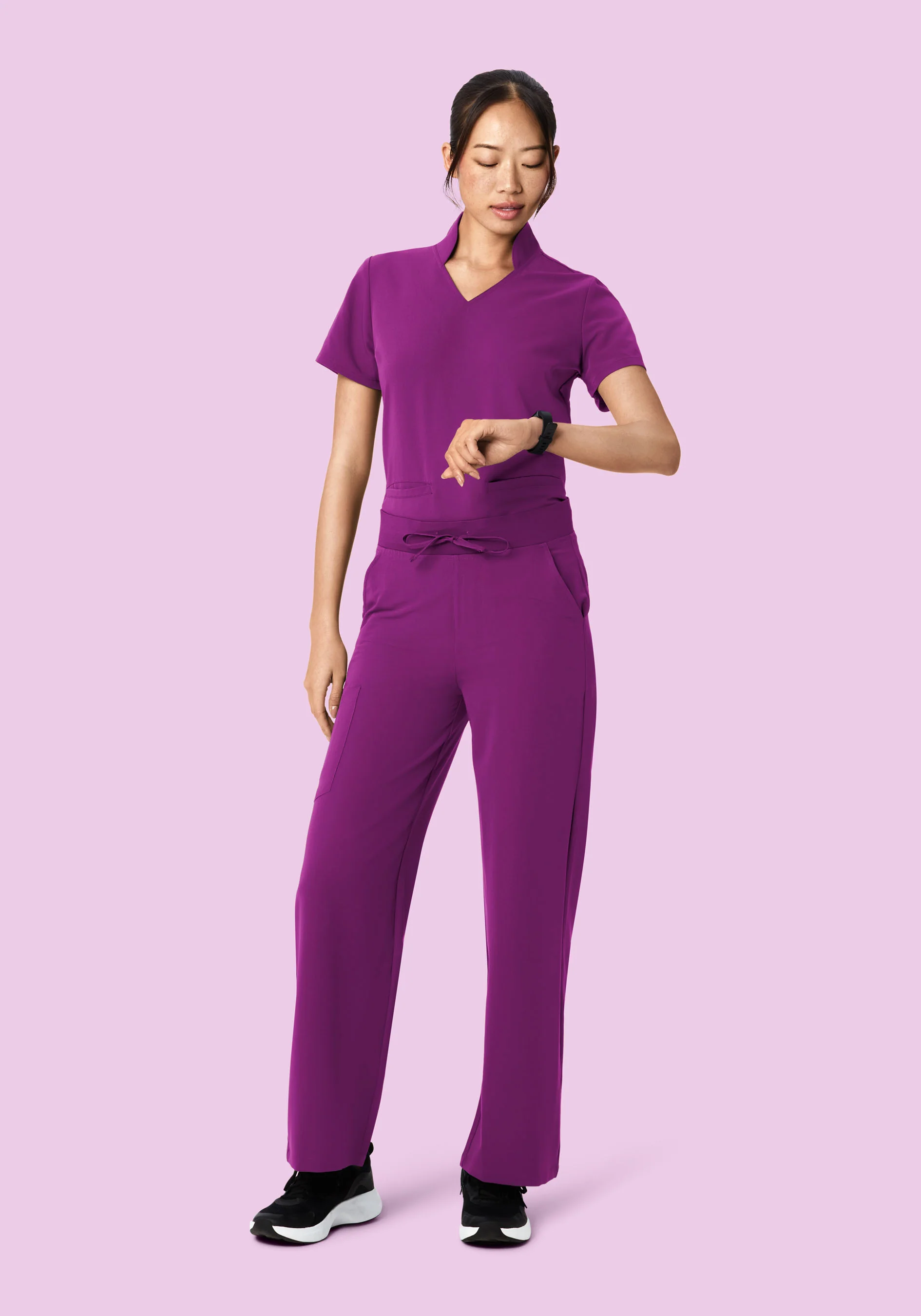 High Waisted Wide Leg Dark Orchid - Image 3