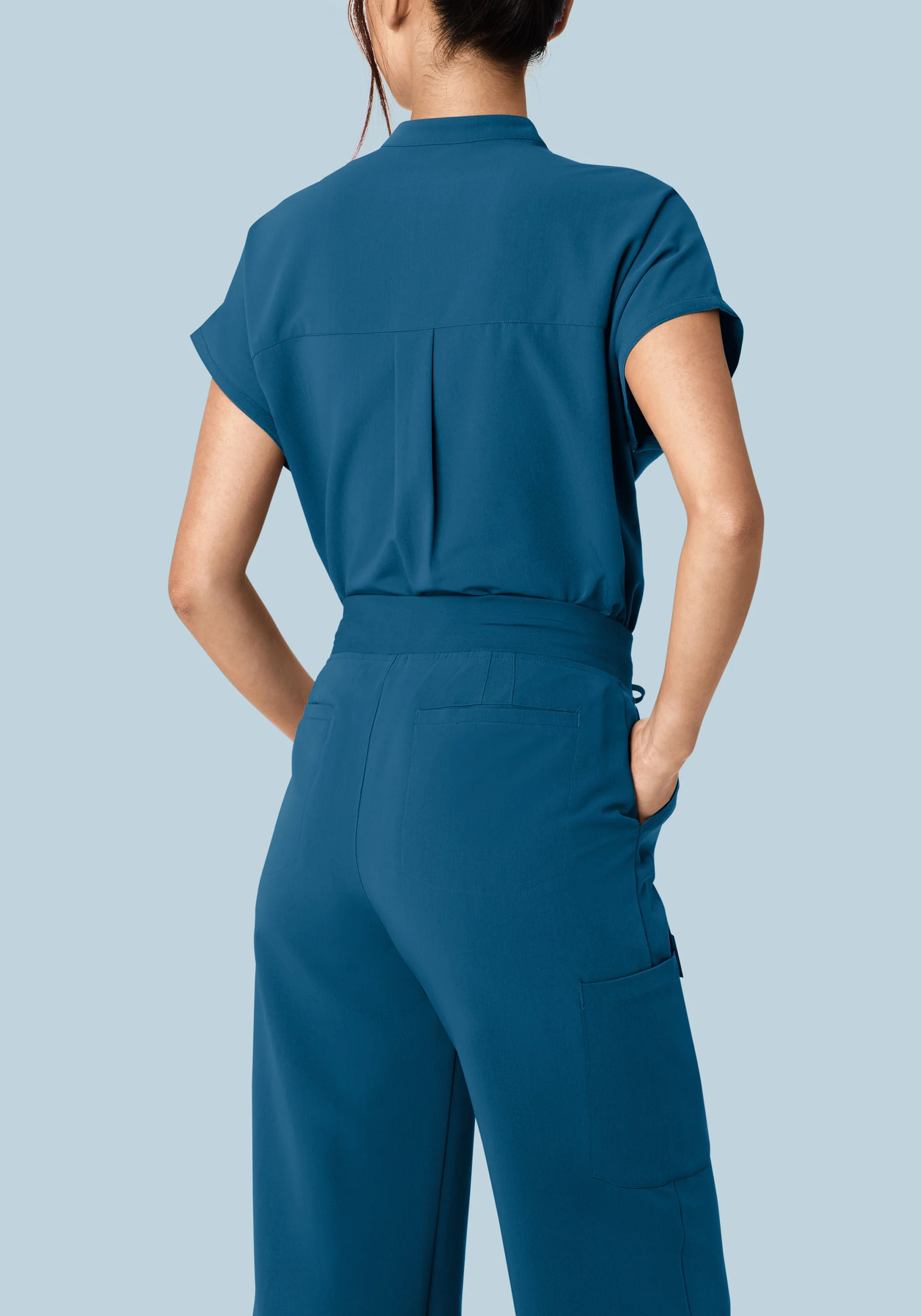 High Waisted Wide Leg Harbor Blue - Image 4