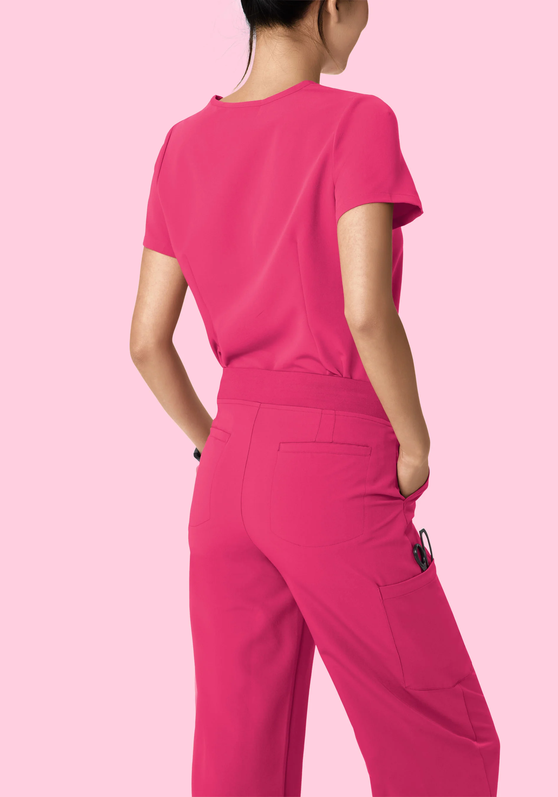 High Waisted Wide Leg Hot Pink - Image 4