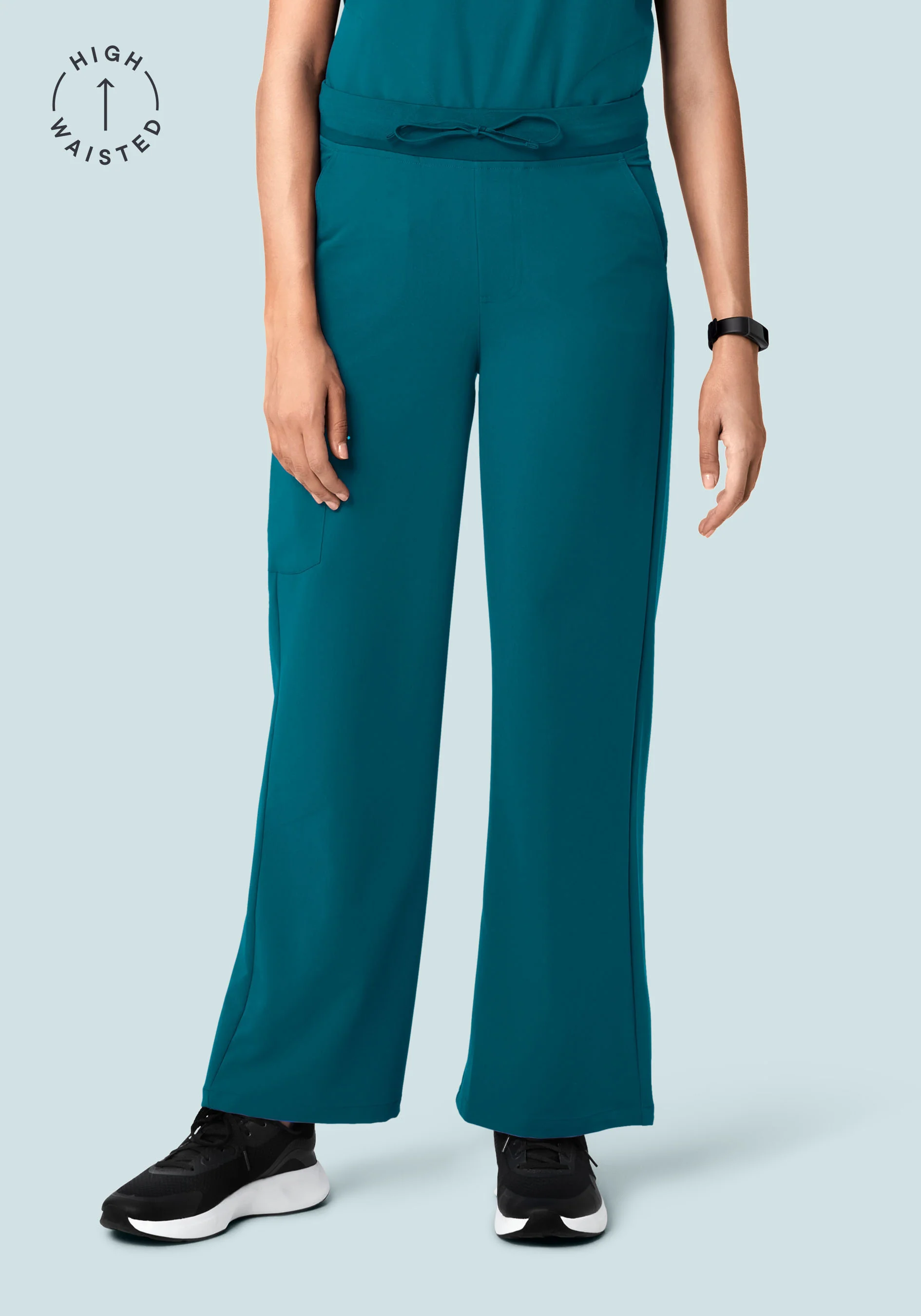 High Waisted Wide Leg Peacock