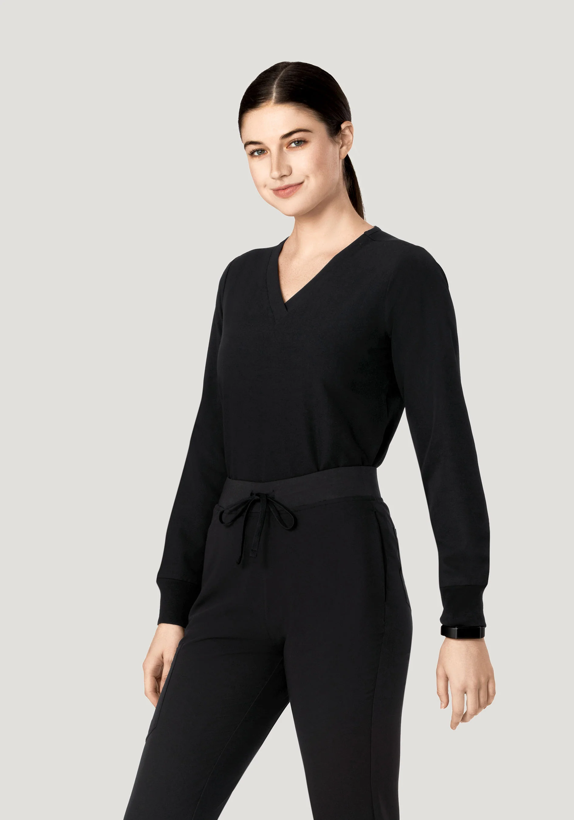 Long Sleeve 6 Pocket Top Black - Image 3
