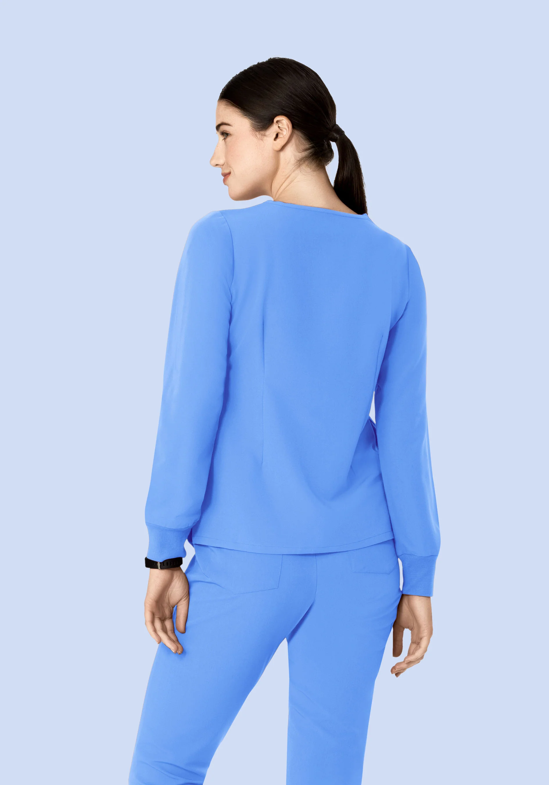 Long Sleeve 6 Pocket Top Ceil Blue - Image 4