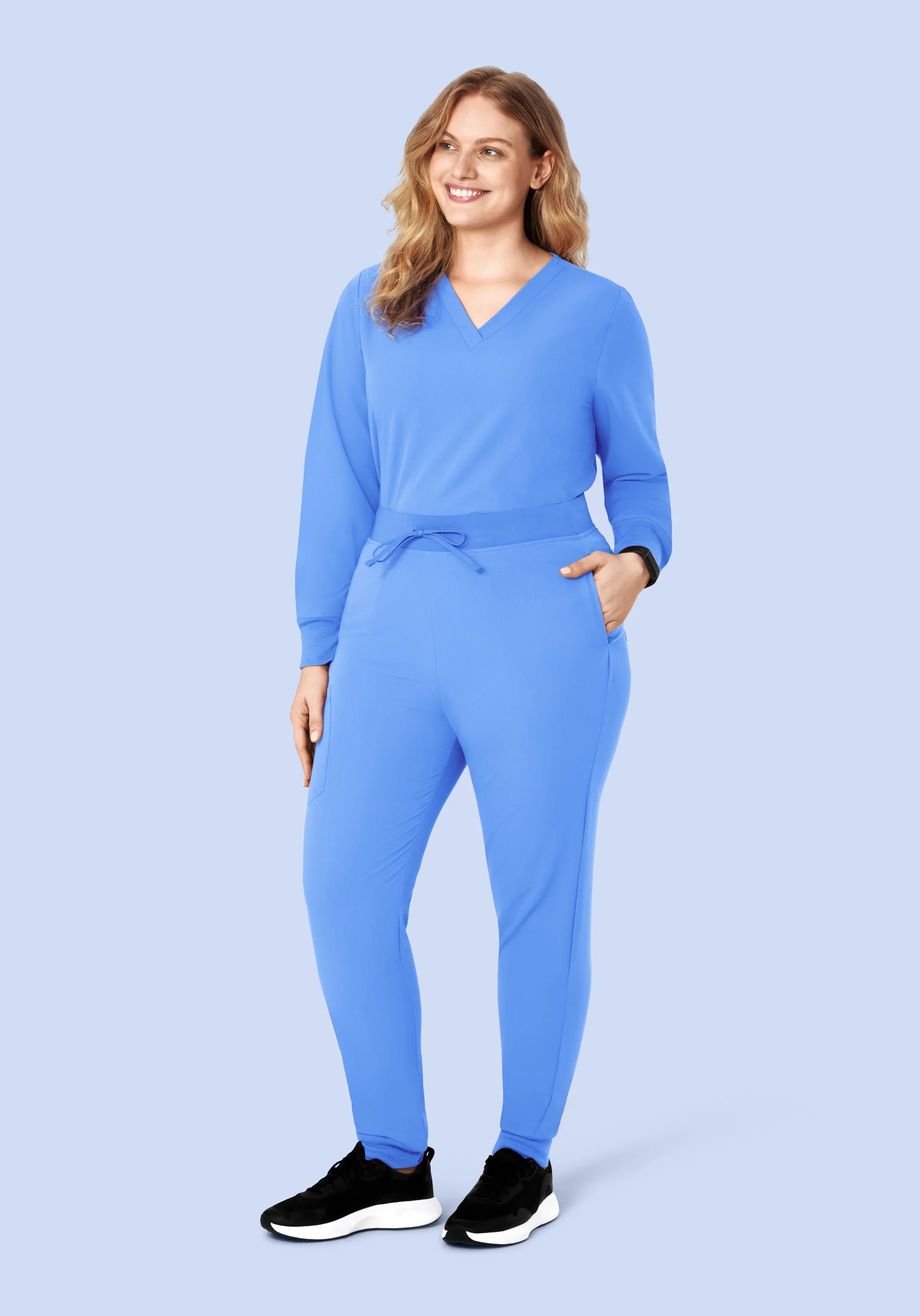 Long Sleeve 6 Pocket Top Ceil Blue - Image 7