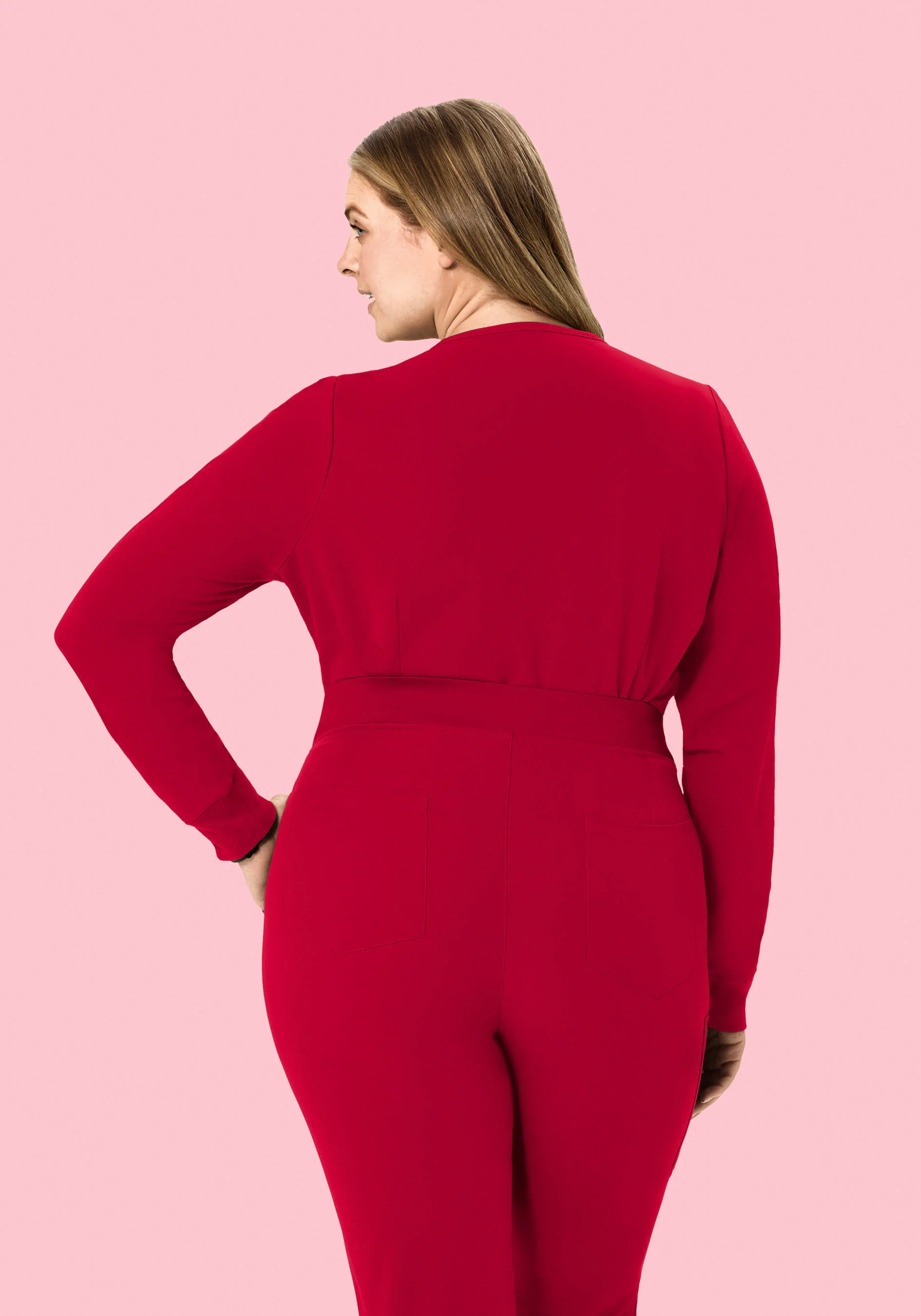 Long Sleeve 6 Pocket Top Crimson - Image 5