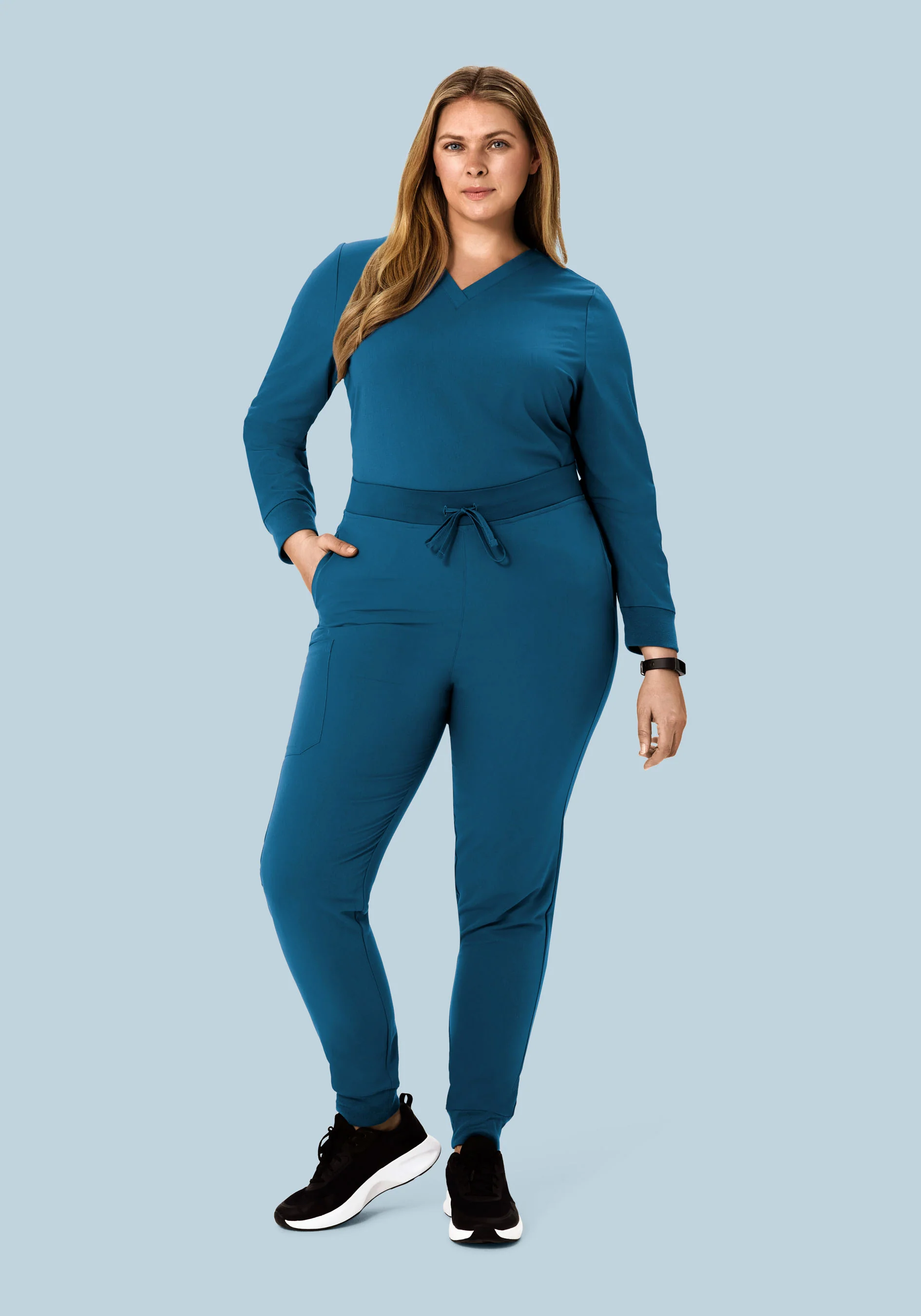 Long Sleeve 6 Pocket Top Harbor Blue - Image 7
