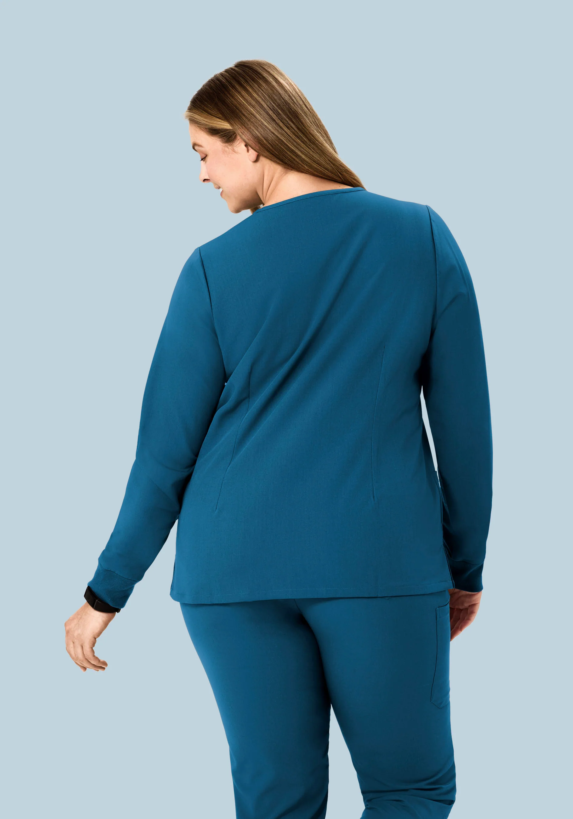 Long Sleeve 6 Pocket Top Harbor Blue - Image 8
