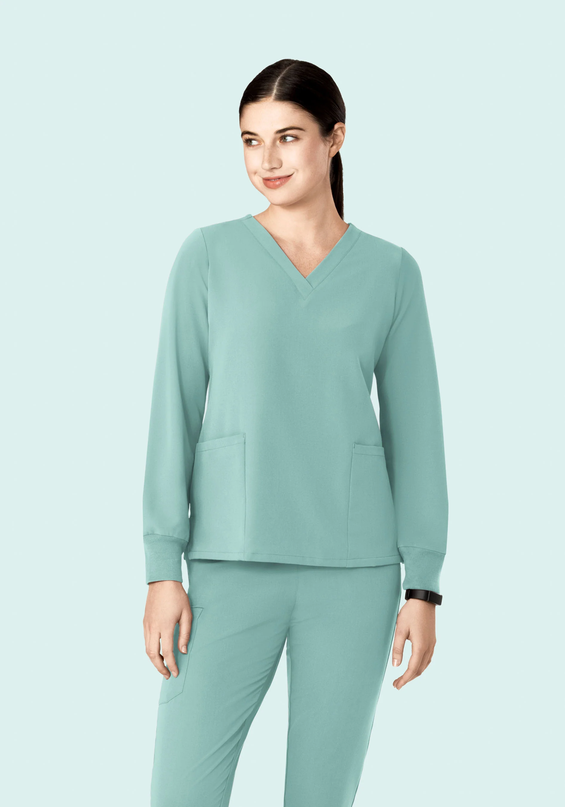 Long Sleeve 6 Pocket Top Tourmaline - Image 2