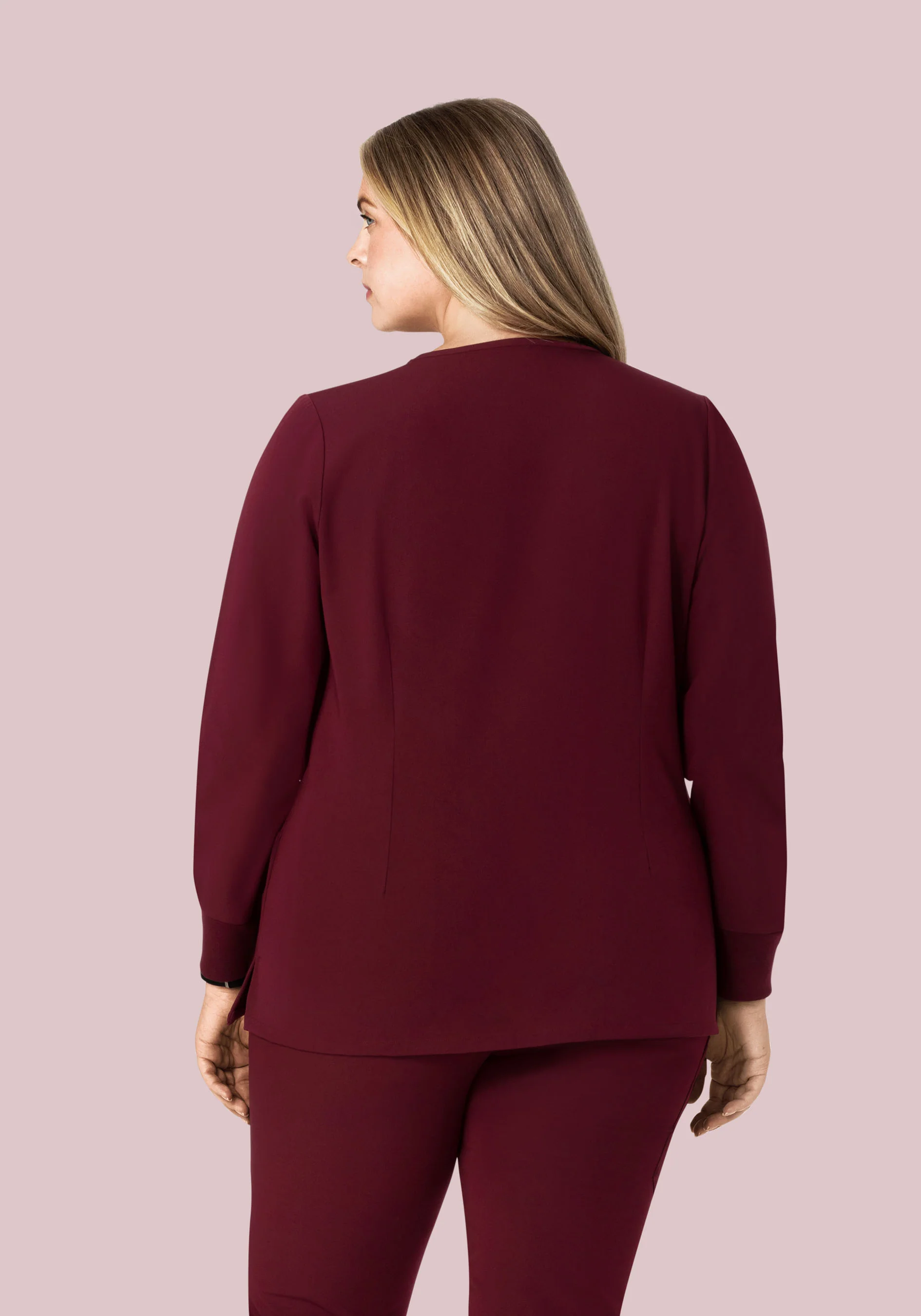 Long Sleeve 6 Pocket Top Wine - Image 11